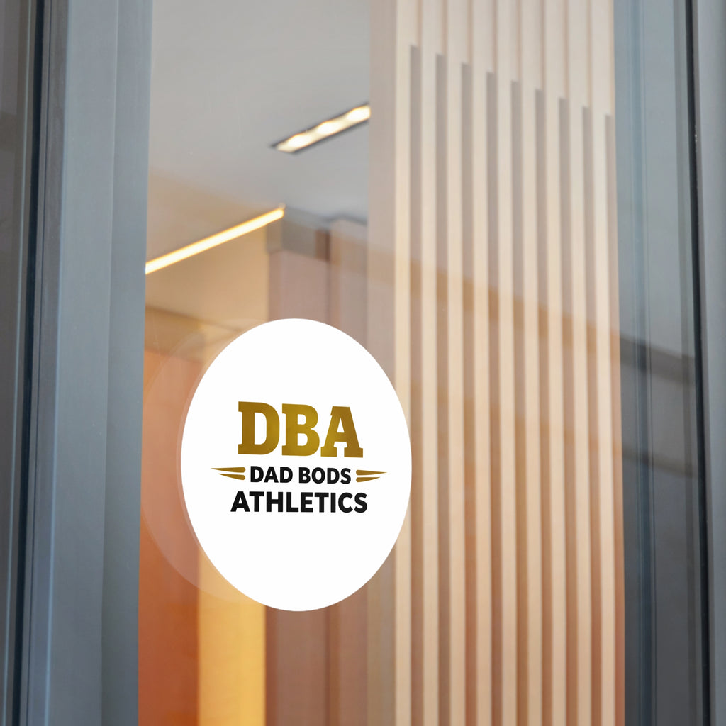 DBA text Round Vinyl Stickers