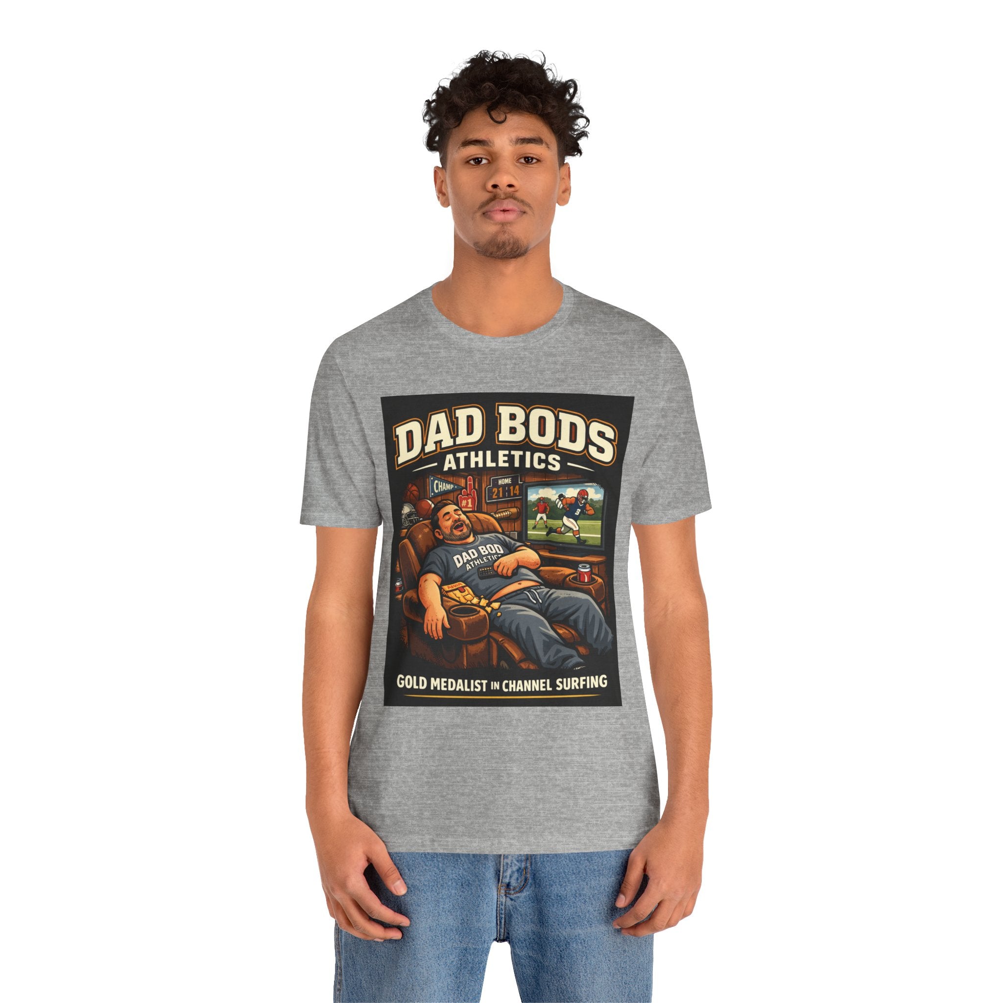 Funny Dad Shirt | Gold Medalist in Channel Surfing | Dad Bods Athletics | Father's Day Gift