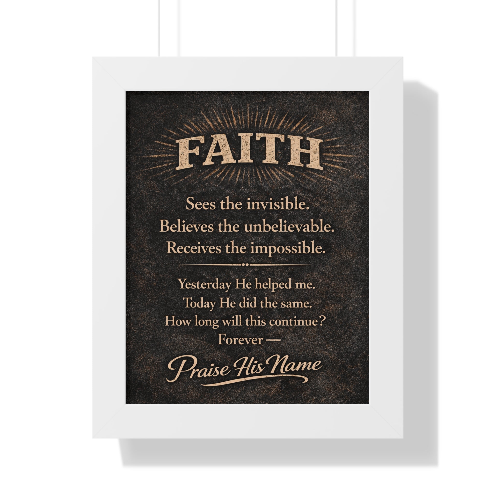 Christian Wall Art | FAITH Sees the Invisible | Masculine Faith Poster | Stormy Meadow