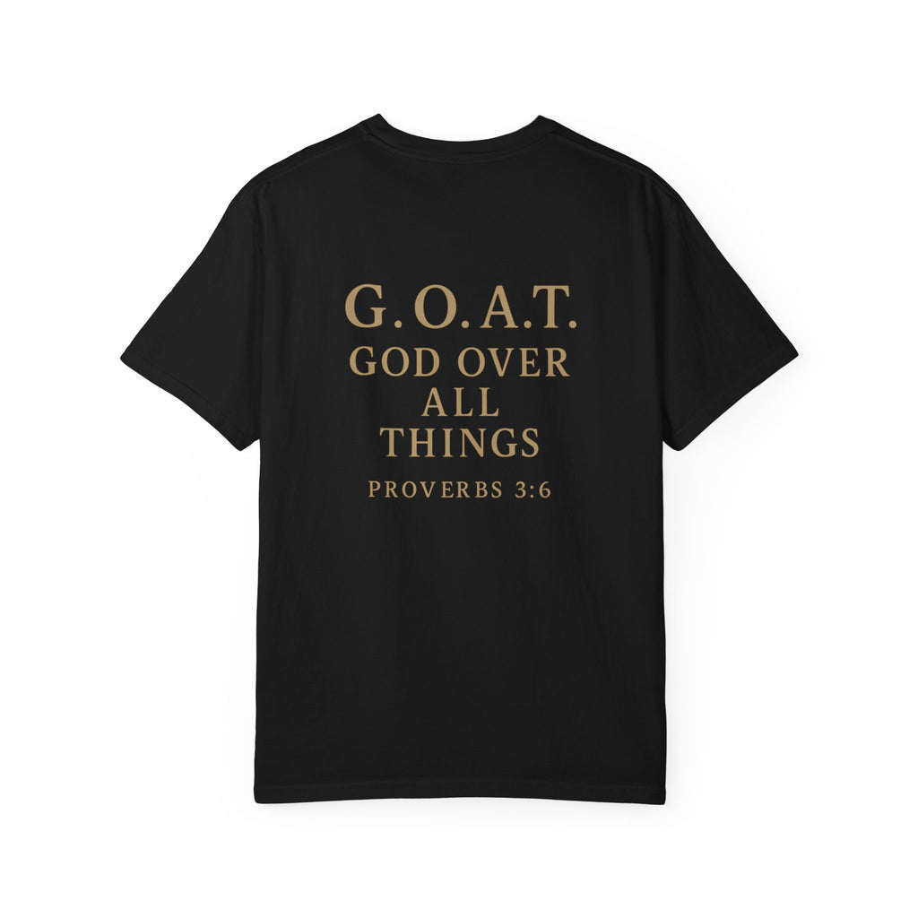 Christian T-Shirt | STILL "G.O.A.T. God Over All Things" | Faith Apparel | STILL Collection