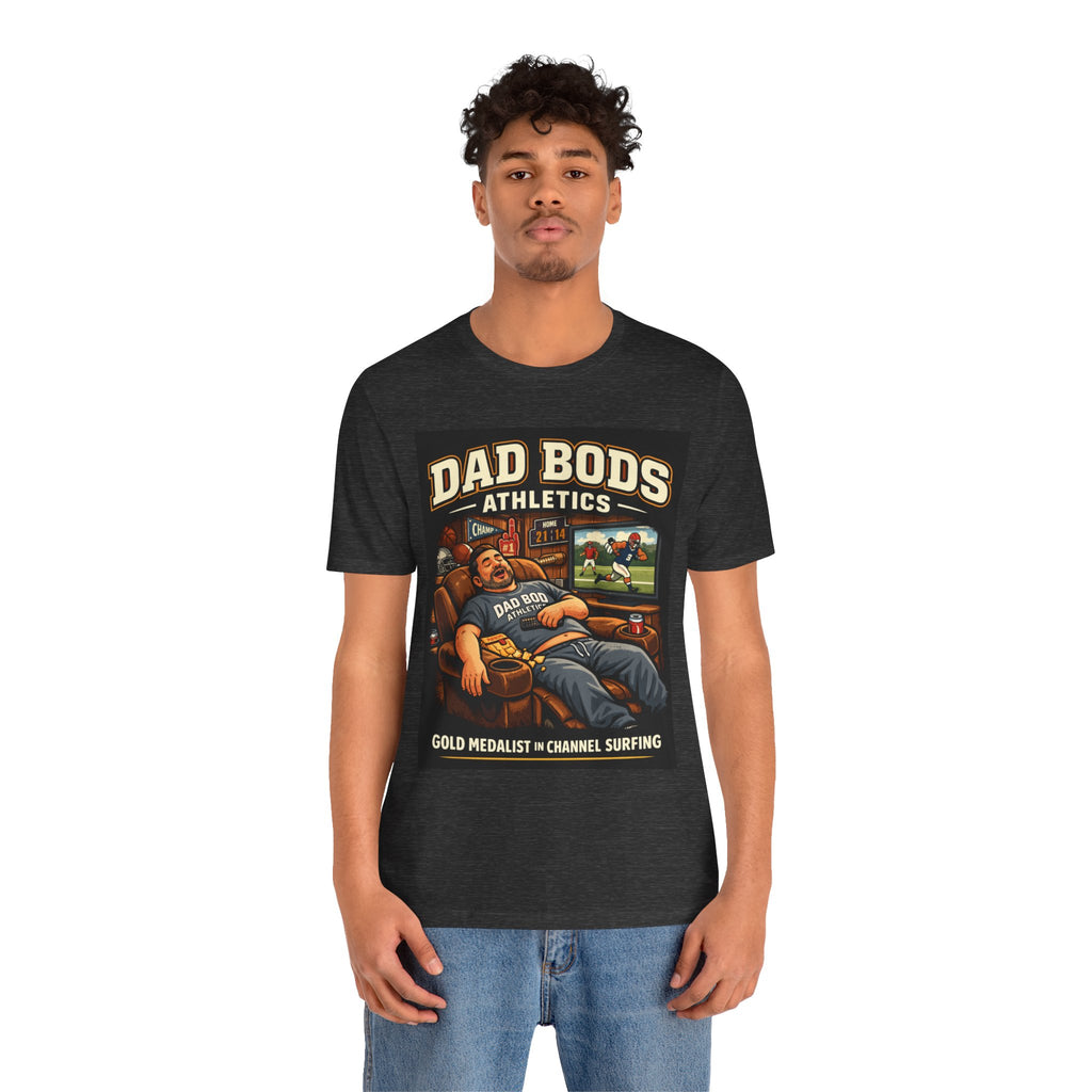 Funny Dad Shirt | Gold Medalist in Channel Surfing | Dad Bods Athletics | Father's Day Gift