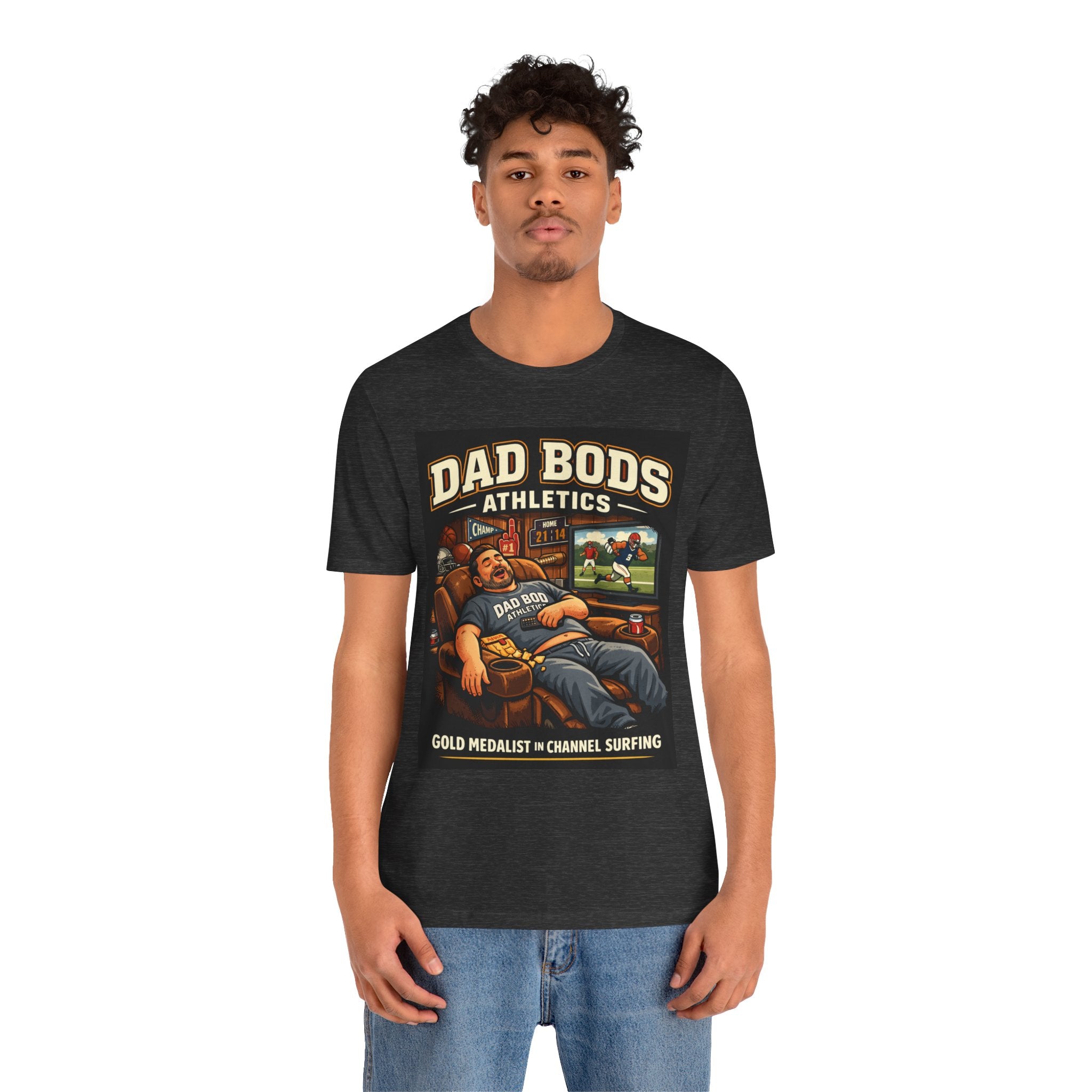 Funny Dad Shirt | Gold Medalist in Channel Surfing | Dad Bods Athletics | Father's Day Gift