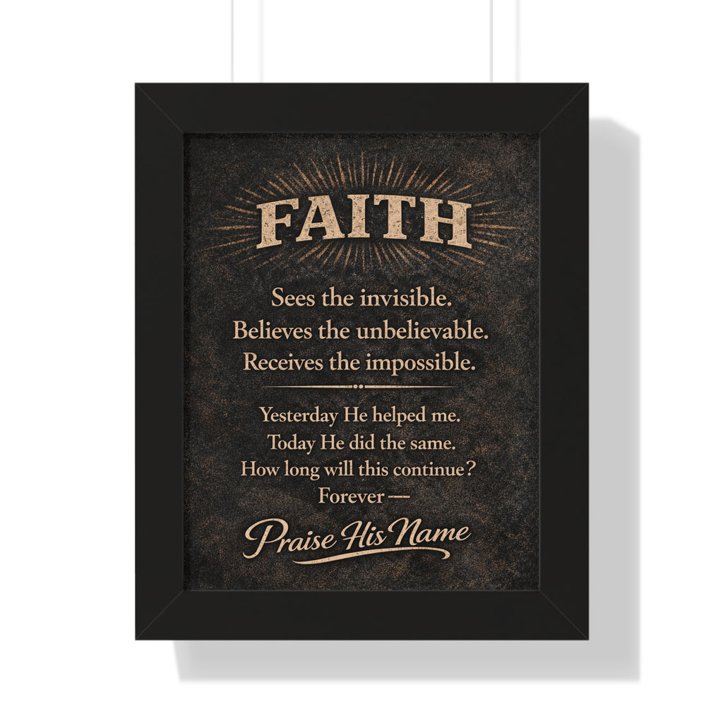Christian Wall Art | FAITH Sees the Invisible | Masculine Faith Poster | Stormy Meadow