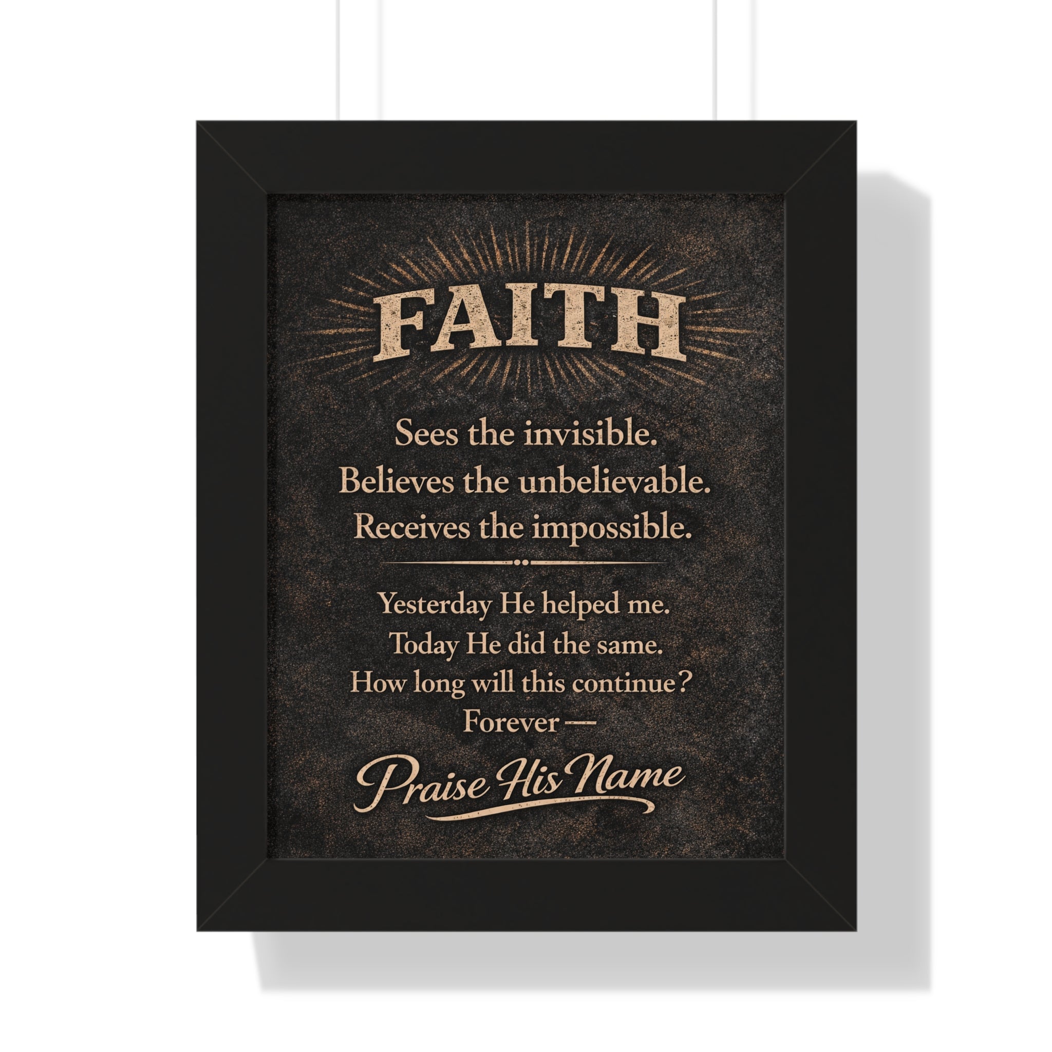 Christian Wall Art | FAITH Sees the Invisible | Masculine Faith Poster | Stormy Meadow