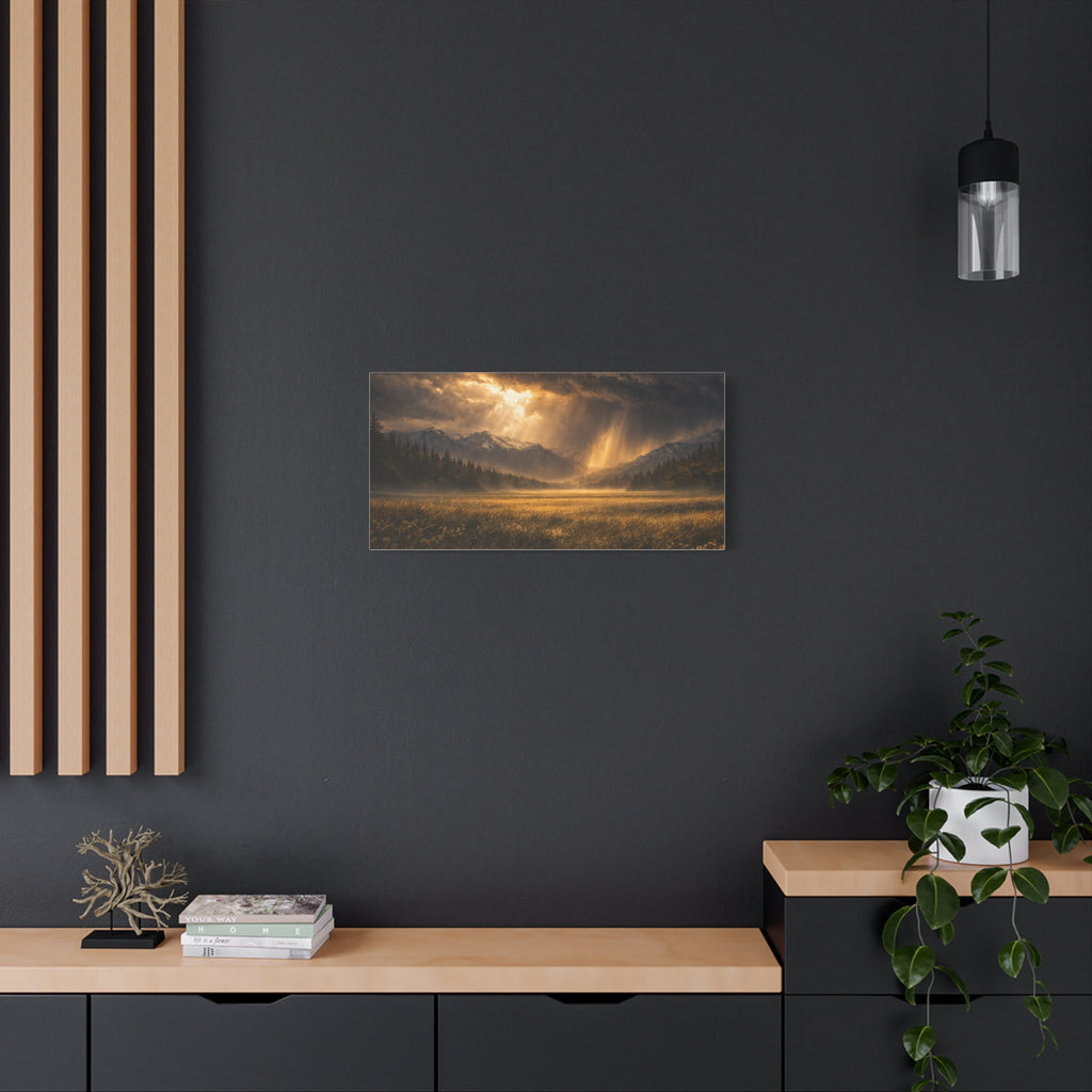 Stormy Meadow Wall Art | "Where the Storm Breaks" | Motivational Canvas Print | Fine Art
