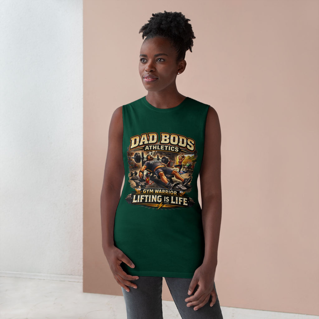 DBA Lifting is Life (front ) Unisex Barnard Tank