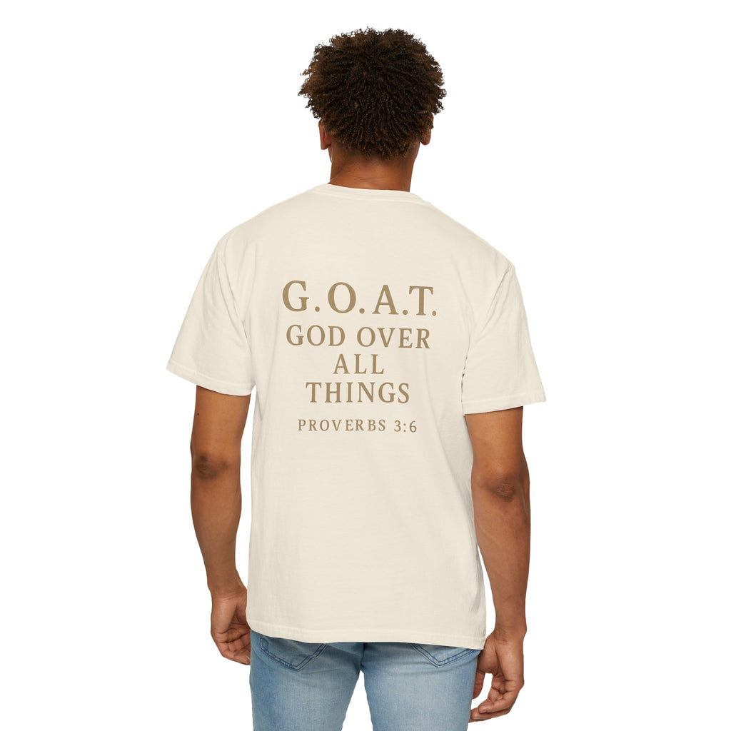 Christian T-Shirt | STILL "G.O.A.T. God Over All Things" | Faith Apparel | STILL Collection