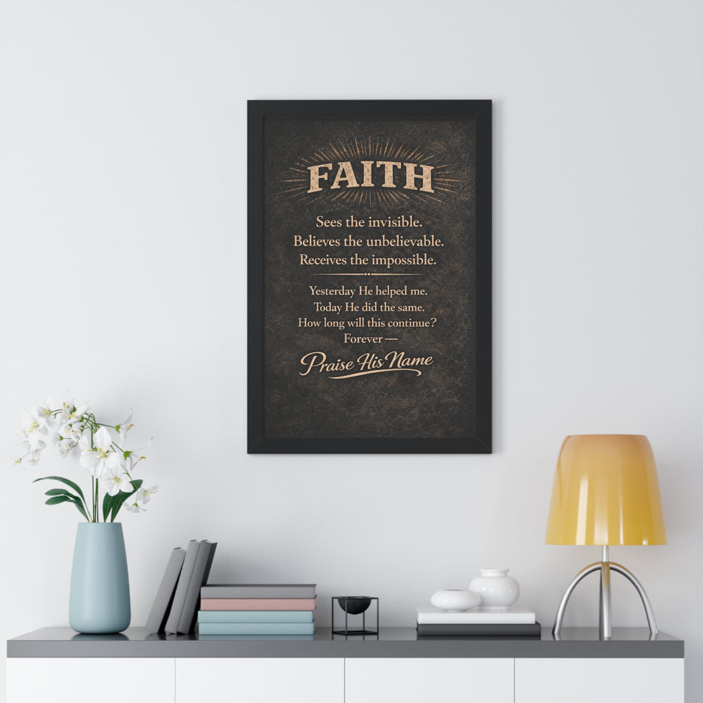 Christian Wall Art | FAITH Sees the Invisible | Masculine Faith Poster | Stormy Meadow