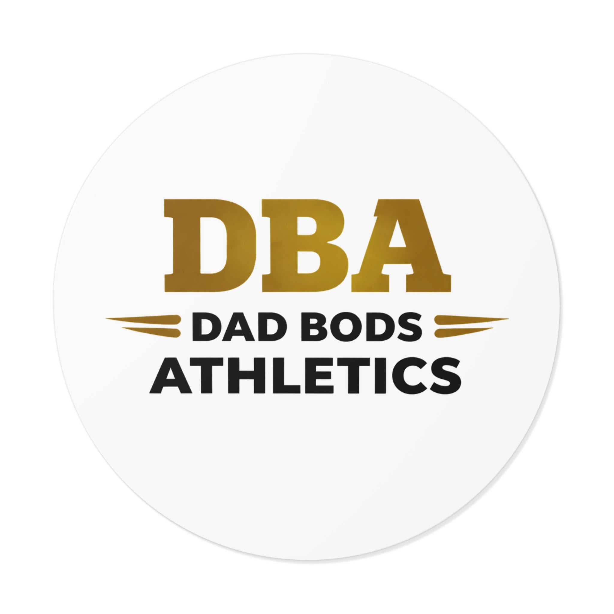 DBA text Round Vinyl Stickers