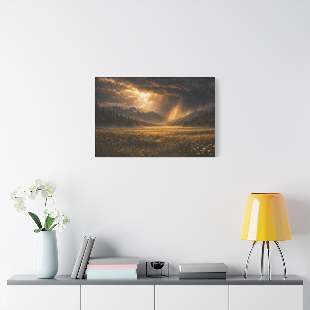 Stormy Meadow Wall Art | "Where the Storm Breaks" | Motivational Canvas Print | Fine Art