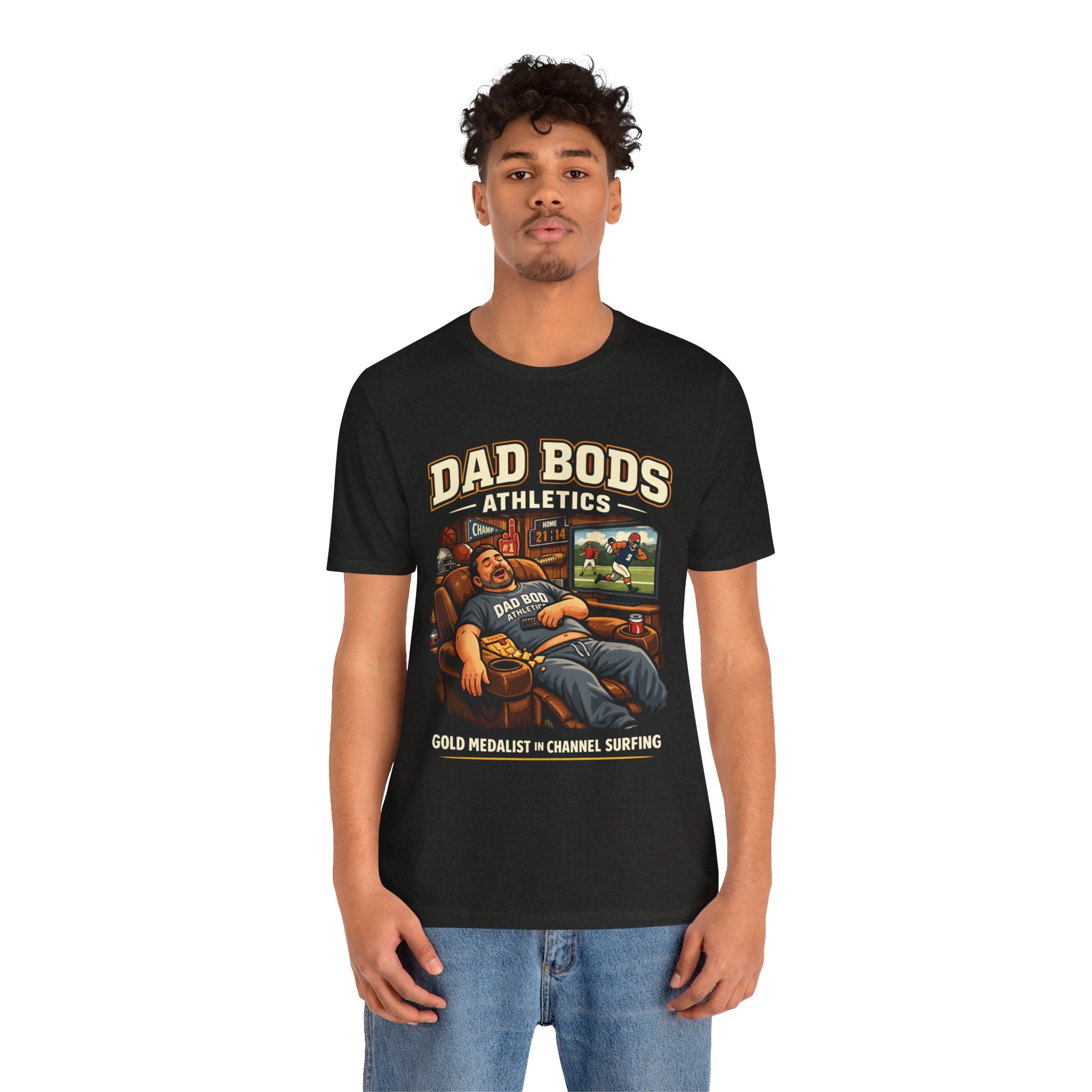 Funny Dad Shirt | Gold Medalist in Channel Surfing | Dad Bods Athletics | Father's Day Gift