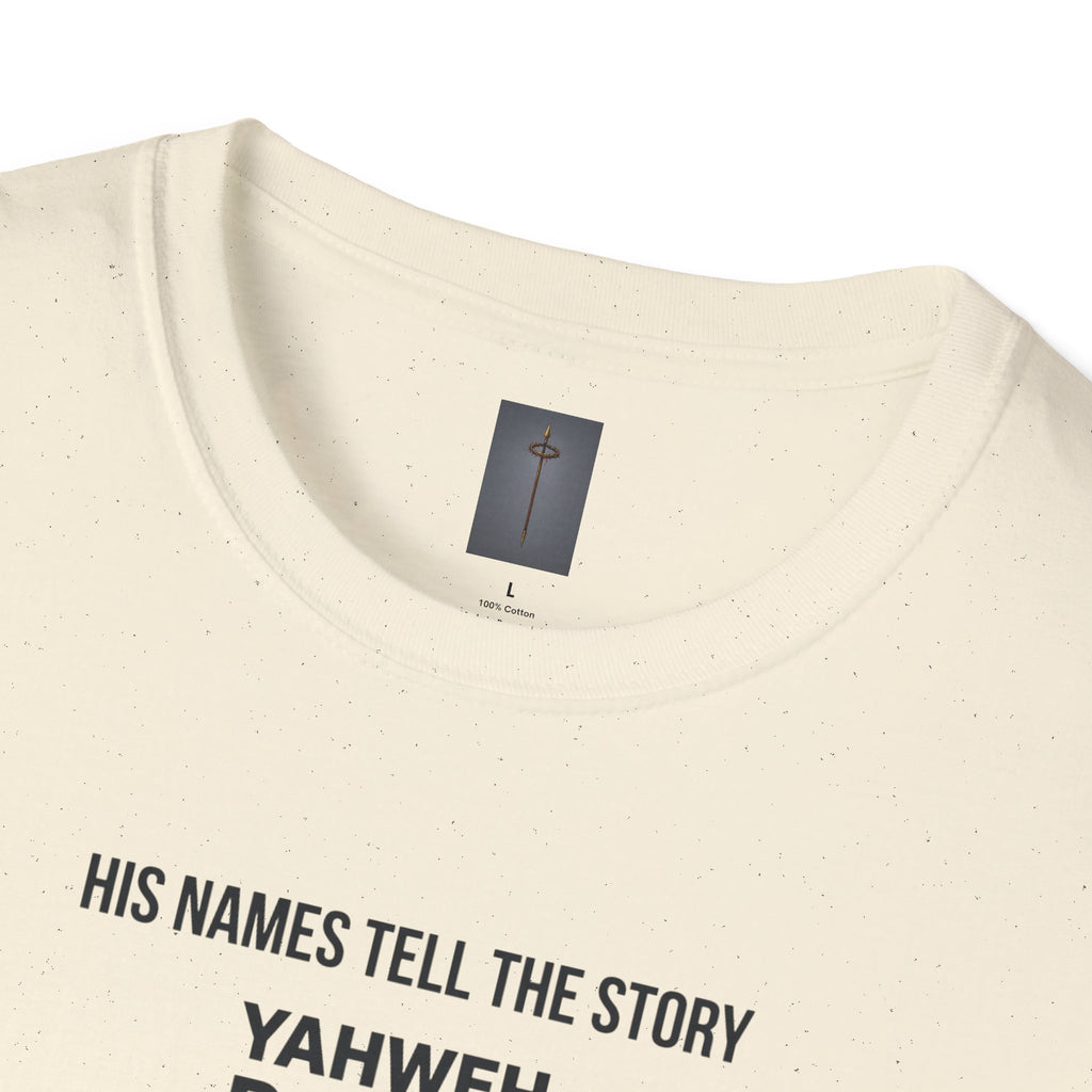 Christian Jesus Names T-Shirt — 'His Names Tell the Story' Faith Tee