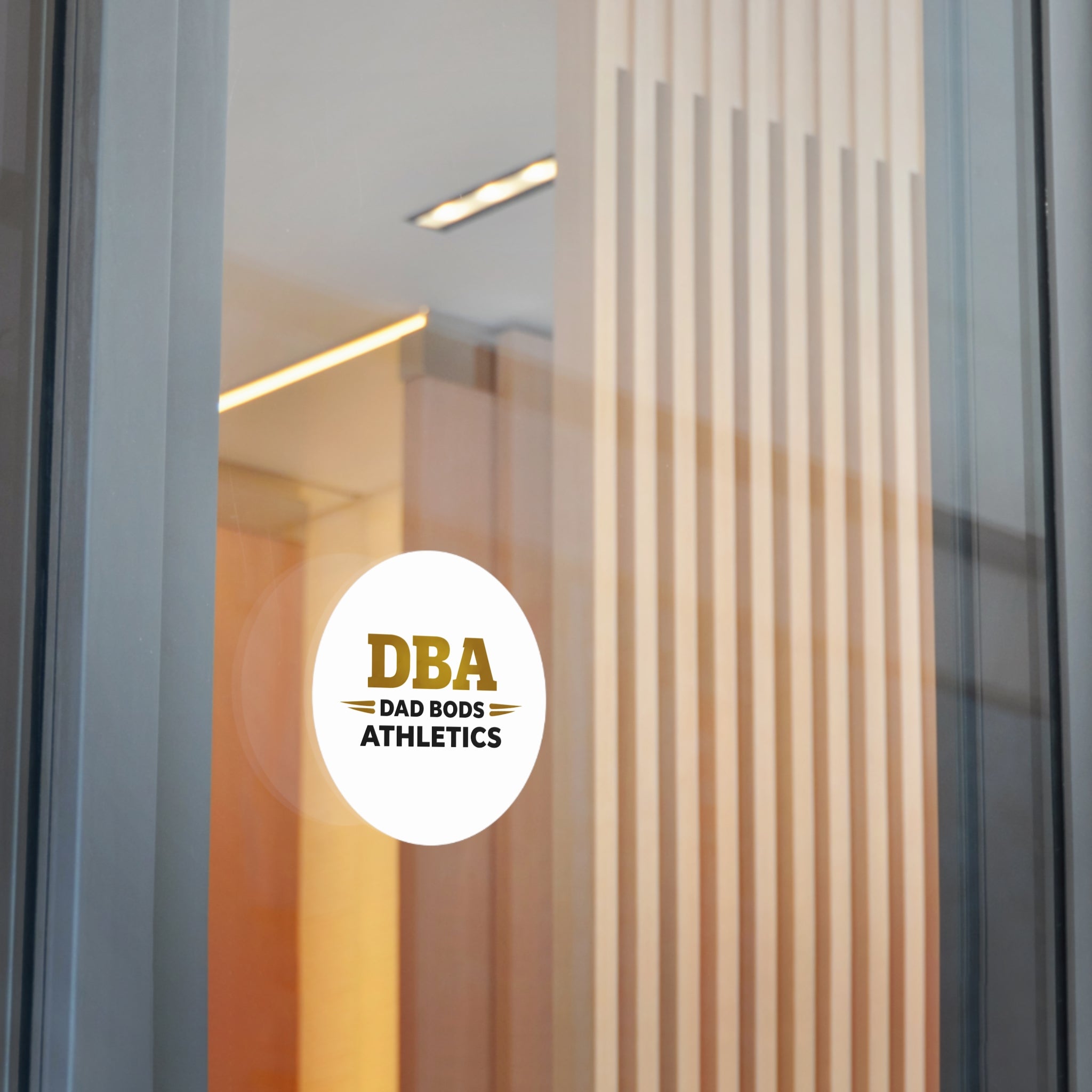 DBA text Round Vinyl Stickers