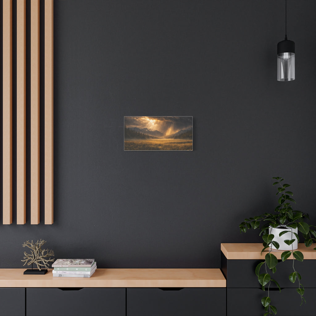 Stormy Meadow Wall Art | "Where the Storm Breaks" | Motivational Canvas Print | Fine Art