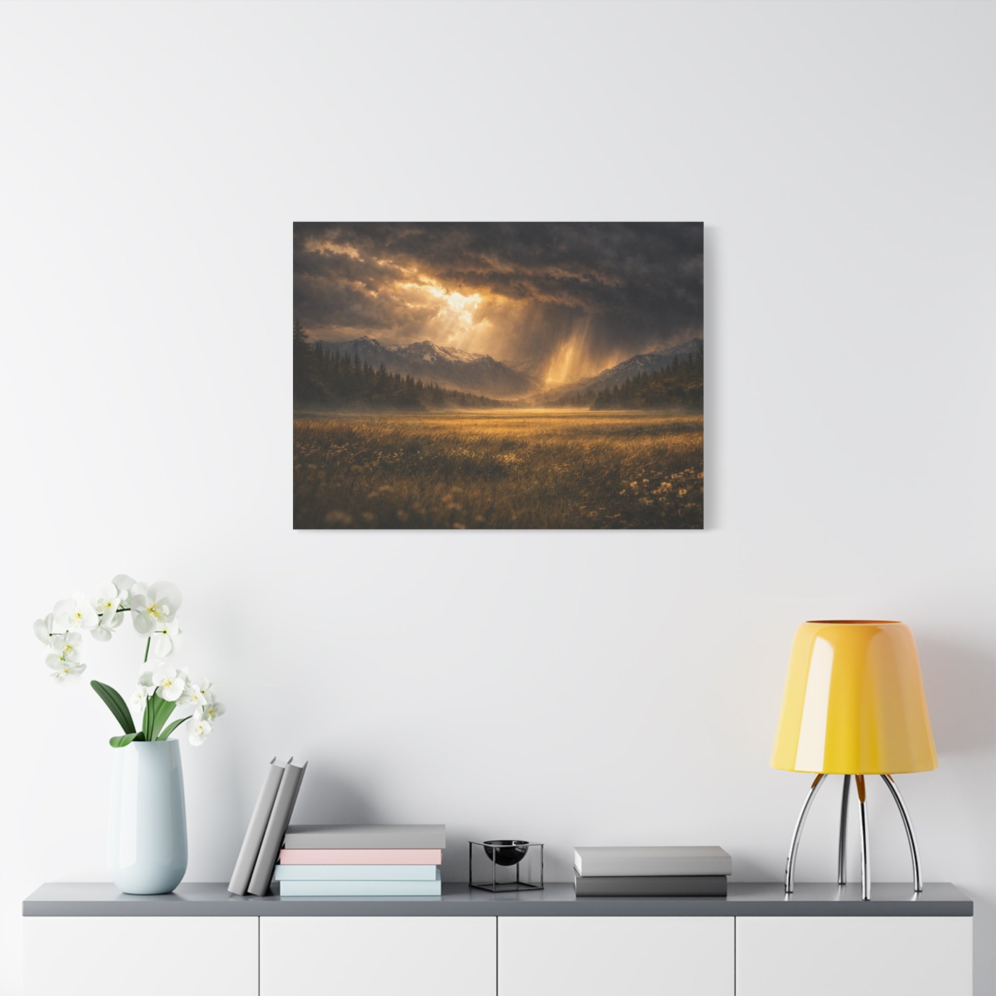 Stormy Meadow Wall Art | "Where the Storm Breaks" | Motivational Canvas Print | Fine Art
