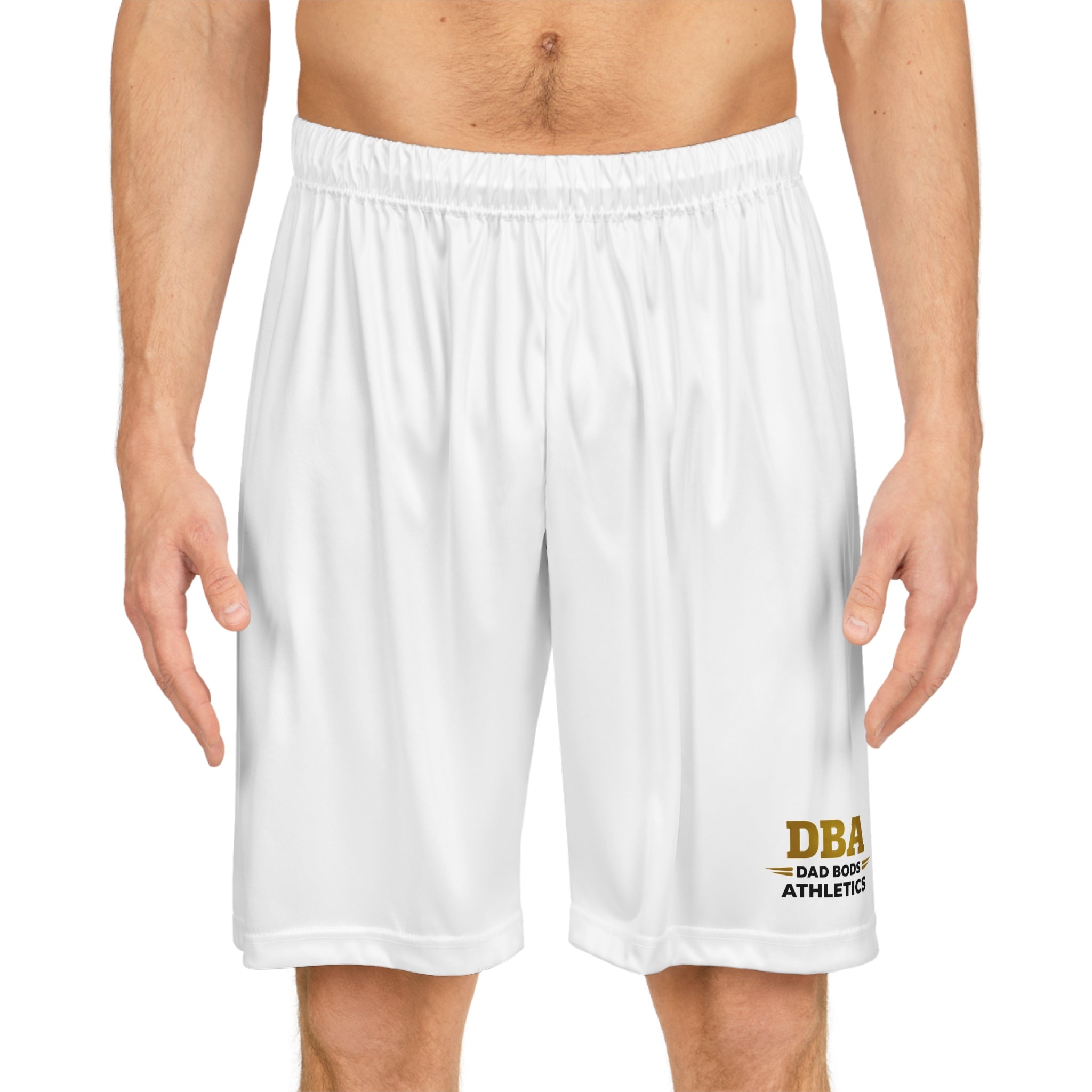 DBA TEXT (left leg) Basketball Shorts (AOP)