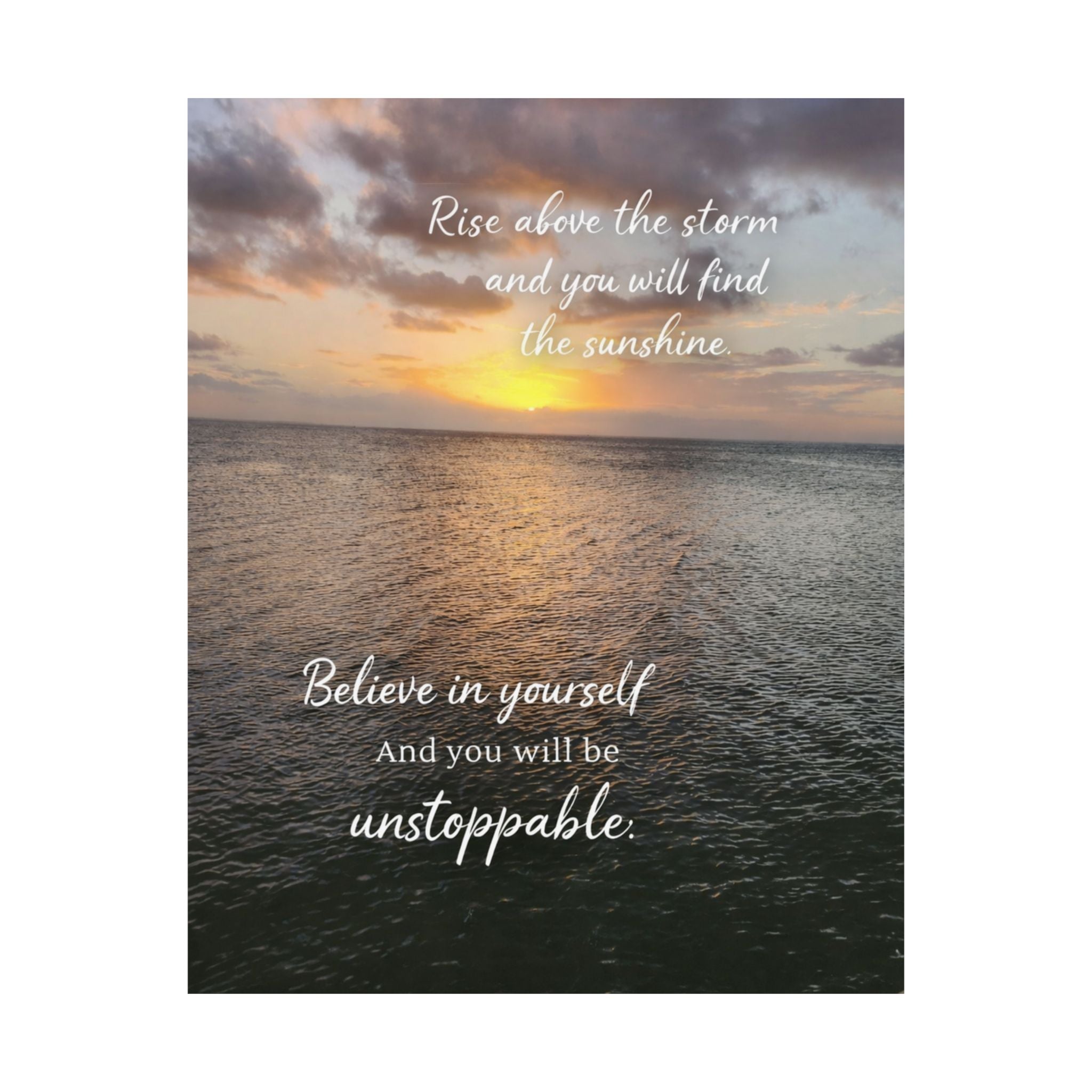Motivational Poster | Rise Above the Storm | Inspirational Wall Art | Stormy Meadow