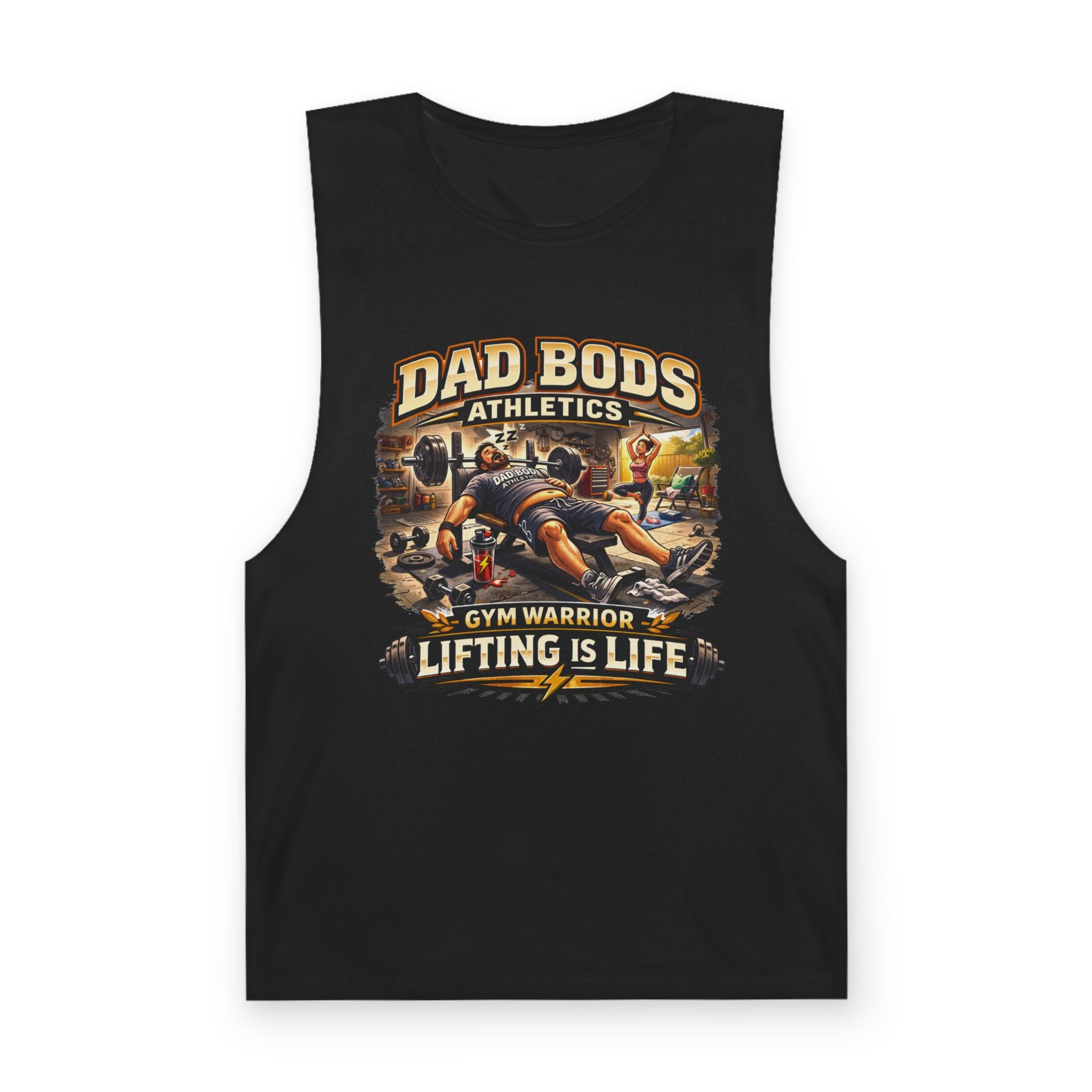DBA Lifting is Life (front ) Unisex Barnard Tank