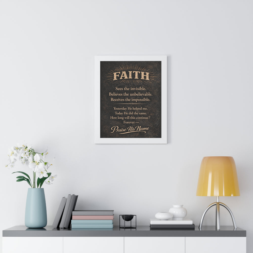 Christian Wall Art | FAITH Sees the Invisible | Masculine Faith Poster | Stormy Meadow