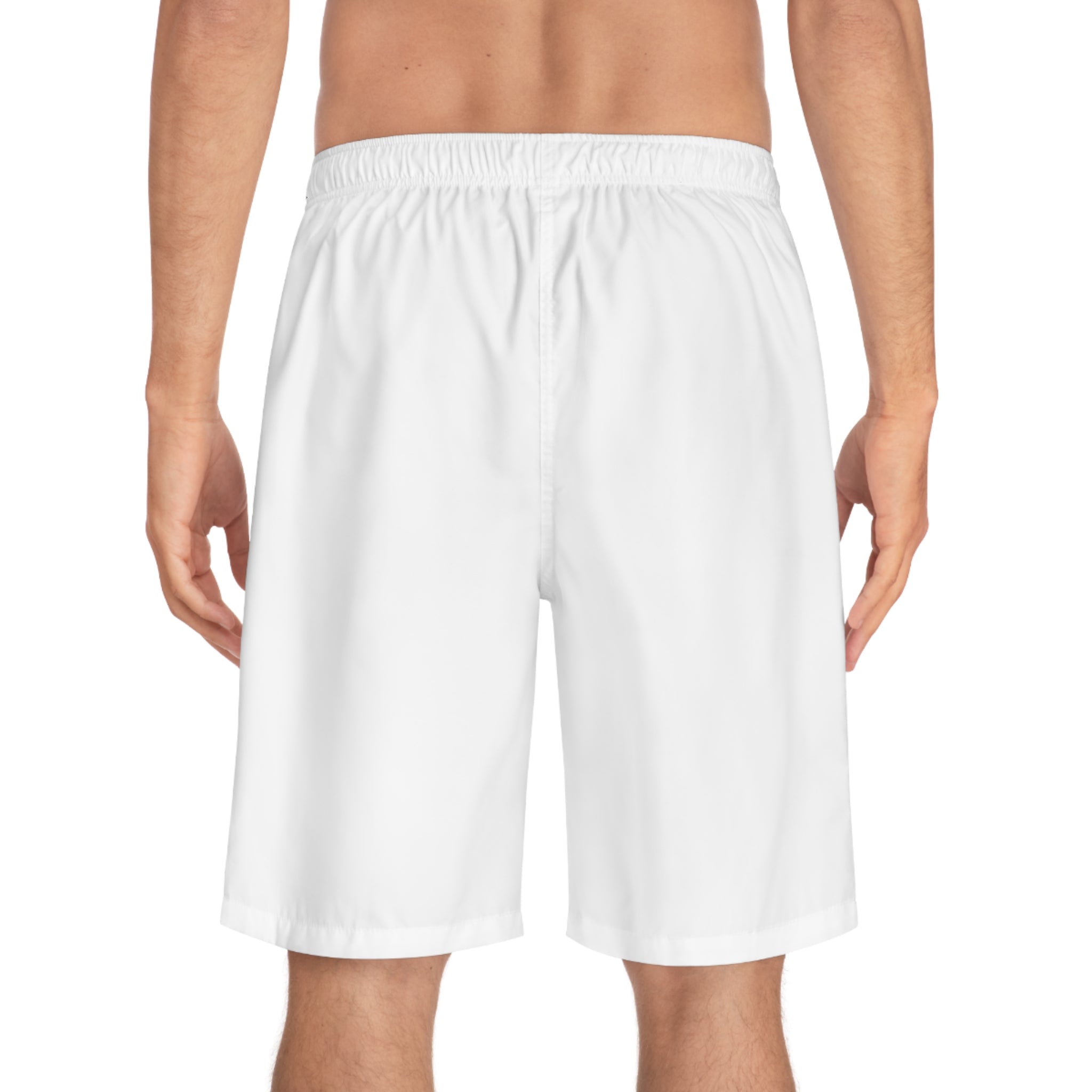 DBA gold and black text (left leg ) Men's Board Shorts (AOP)