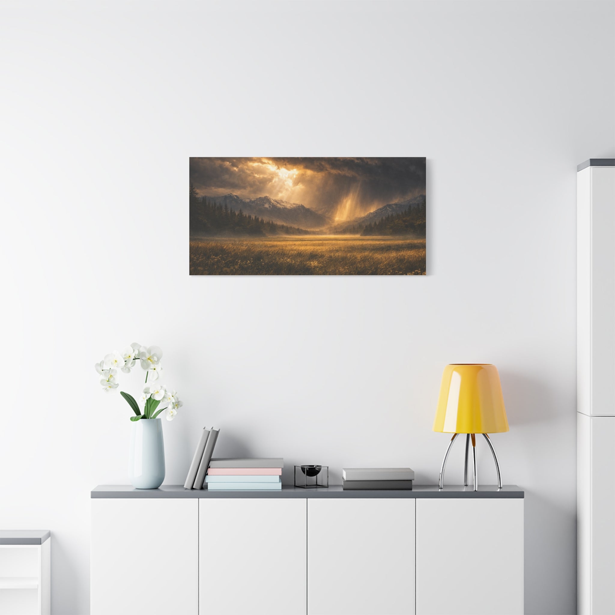 Stormy Meadow Wall Art | "Where the Storm Breaks" | Motivational Canvas Print | Fine Art