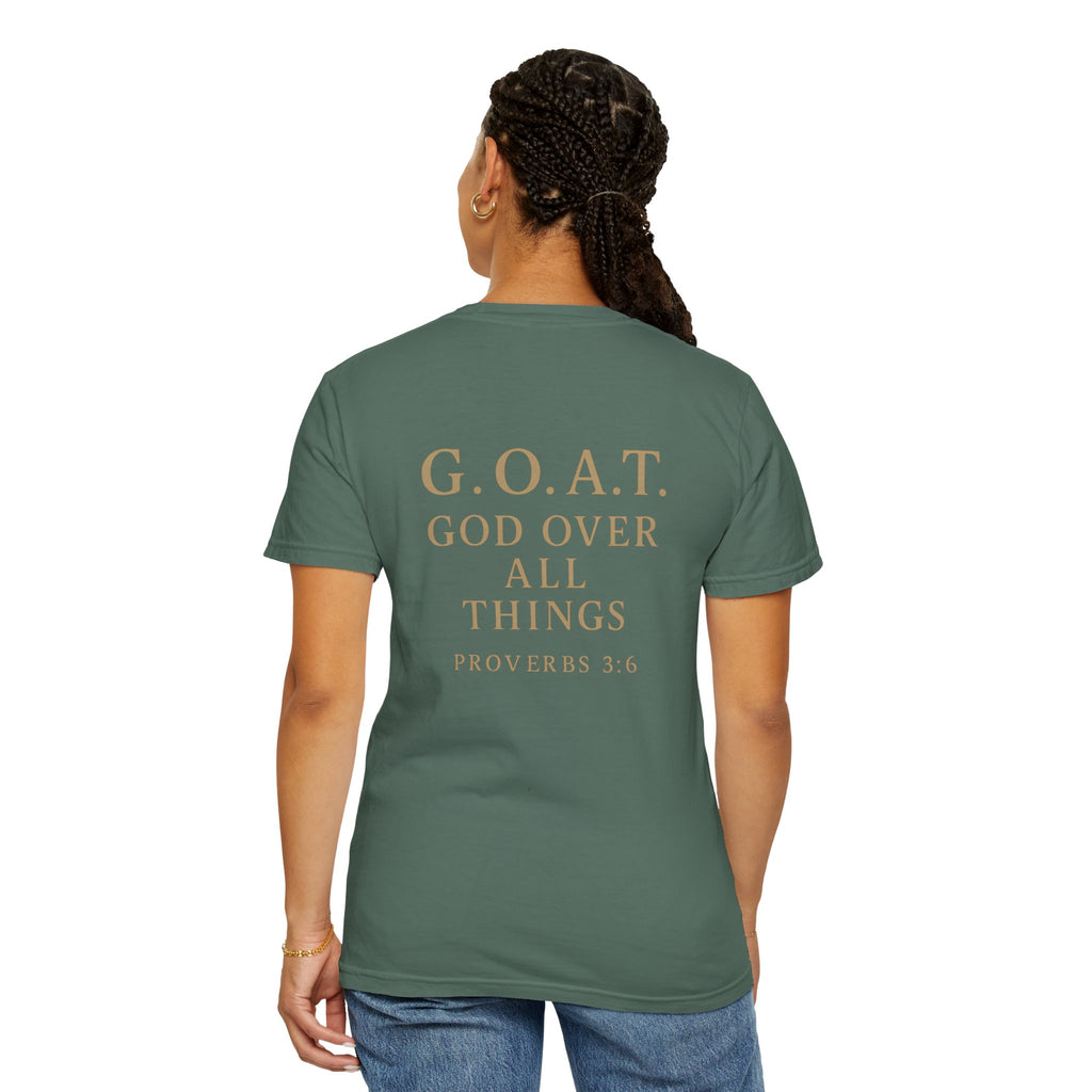 Christian T-Shirt | STILL "G.O.A.T. God Over All Things" | Faith Apparel | STILL Collection