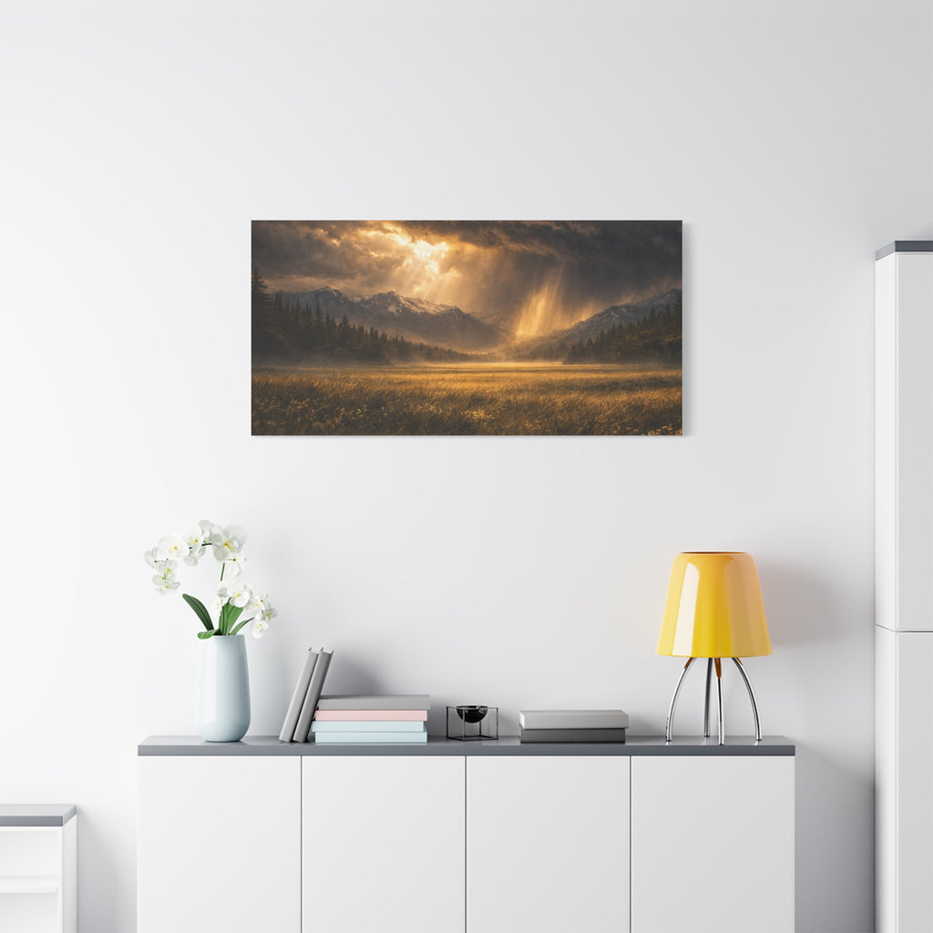 Stormy Meadow Wall Art | "Where the Storm Breaks" | Motivational Canvas Print | Fine Art