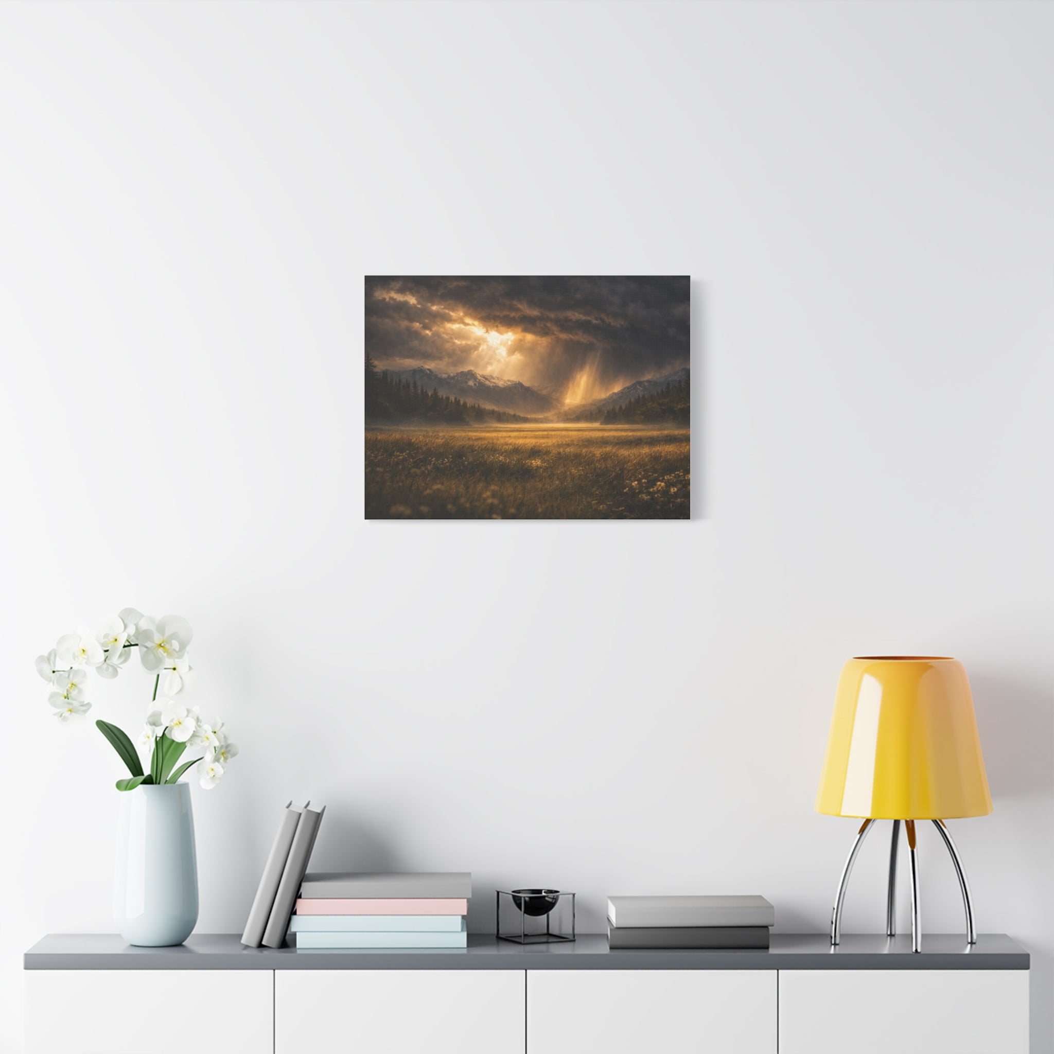 Stormy Meadow Wall Art | "Where the Storm Breaks" | Motivational Canvas Print | Fine Art