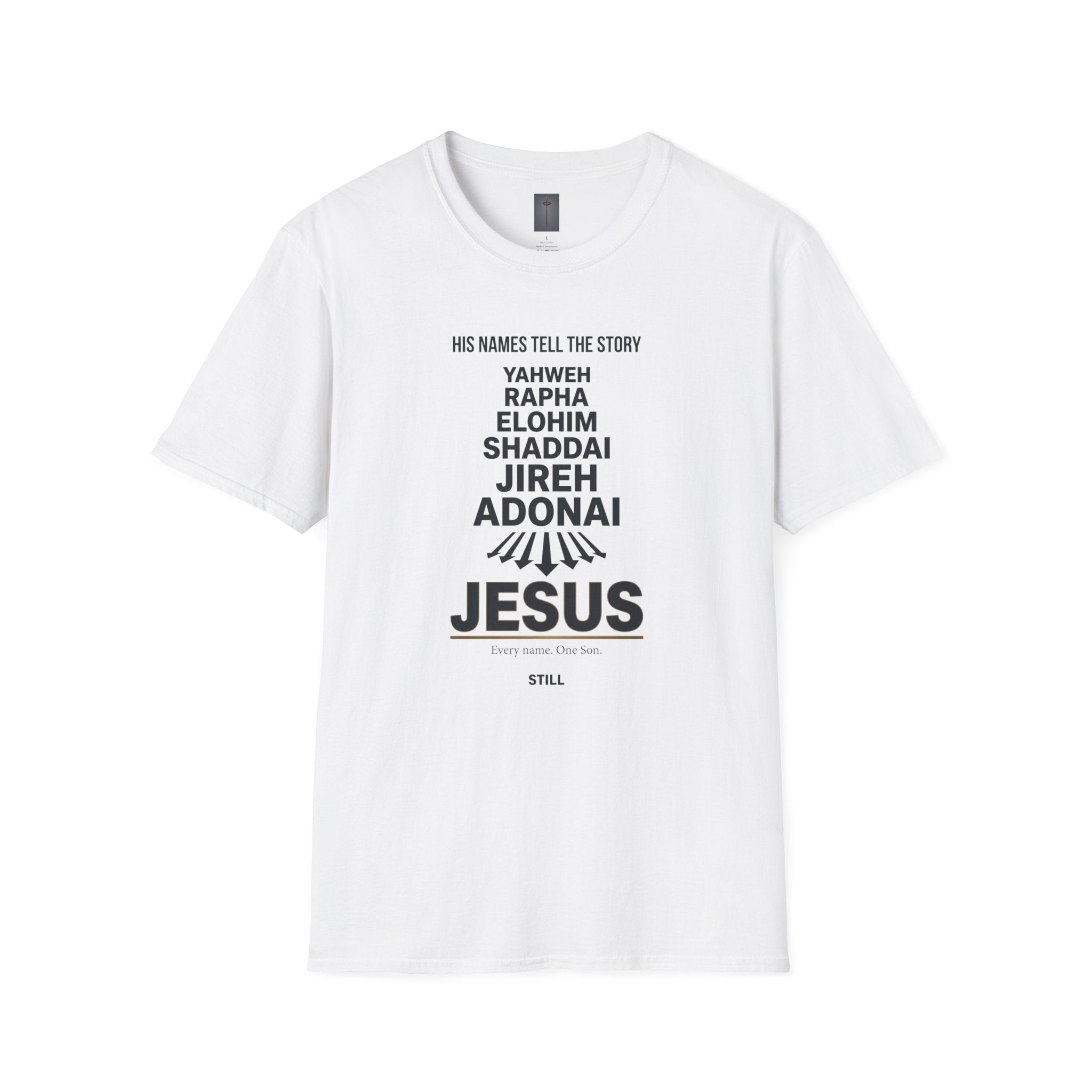 Christian Jesus Names T-Shirt — 'His Names Tell the Story' Faith Tee