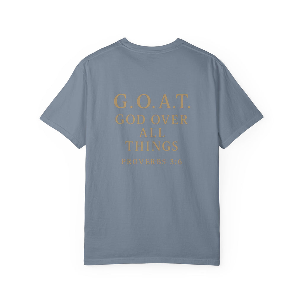 Christian T-Shirt | STILL "G.O.A.T. God Over All Things" | Faith Apparel | STILL Collection