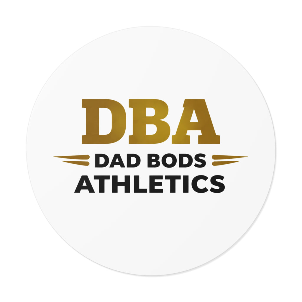 DBA text Round Vinyl Stickers