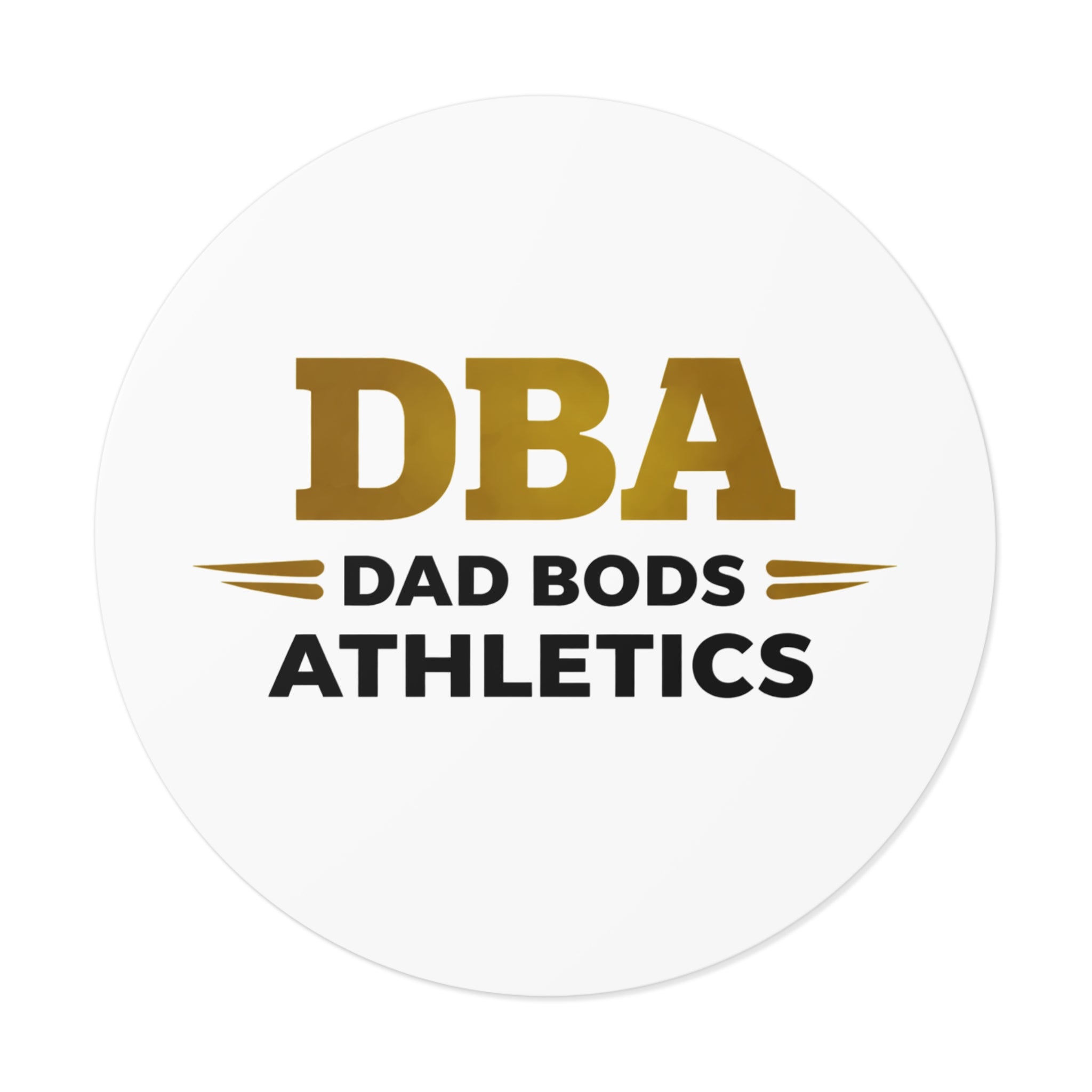 DBA text Round Vinyl Stickers