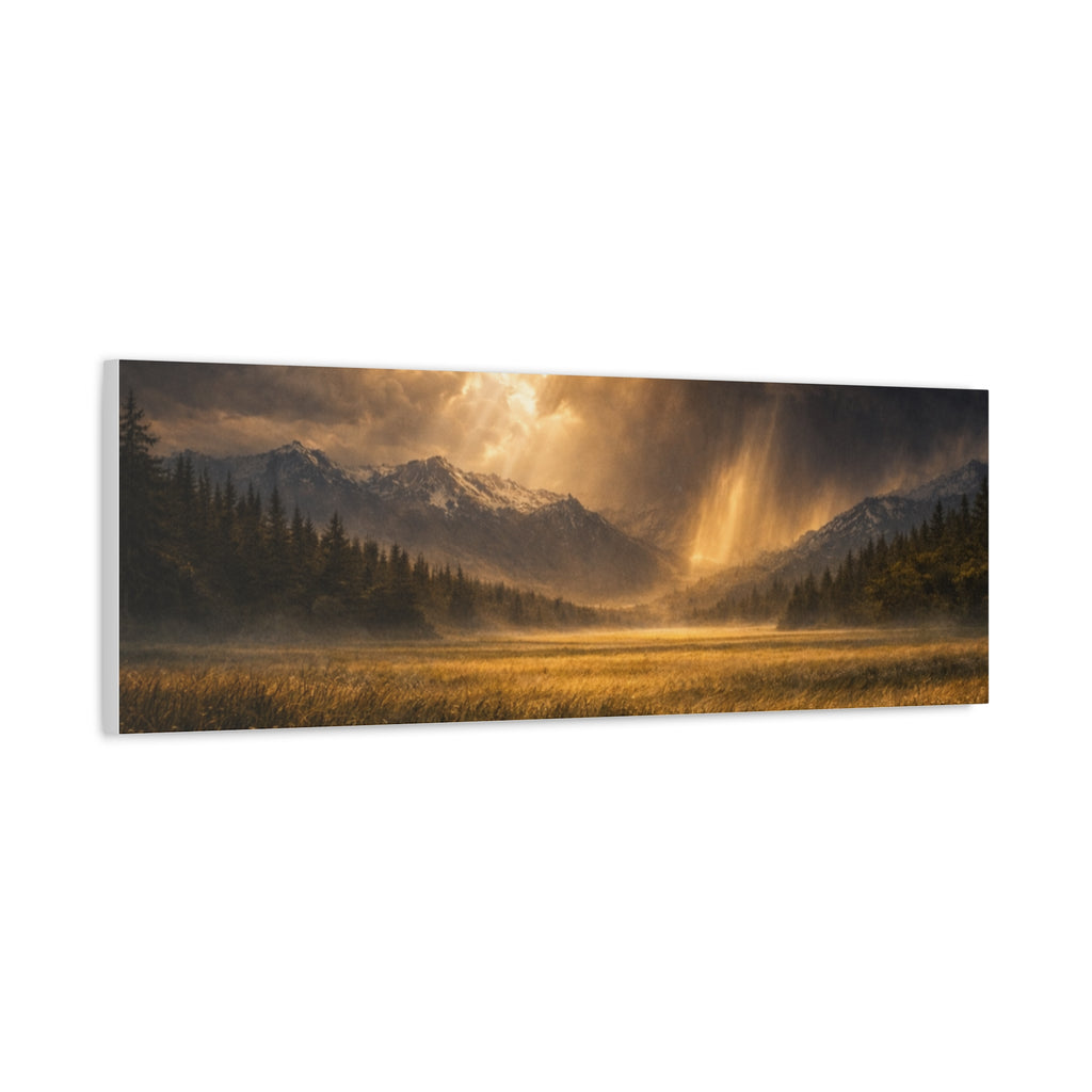 Stormy Meadow Wall Art | "Where the Storm Breaks" | Motivational Canvas Print | Fine Art