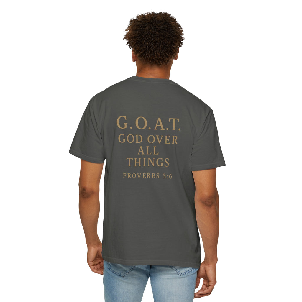 Christian T-Shirt | STILL "G.O.A.T. God Over All Things" | Faith Apparel | STILL Collection