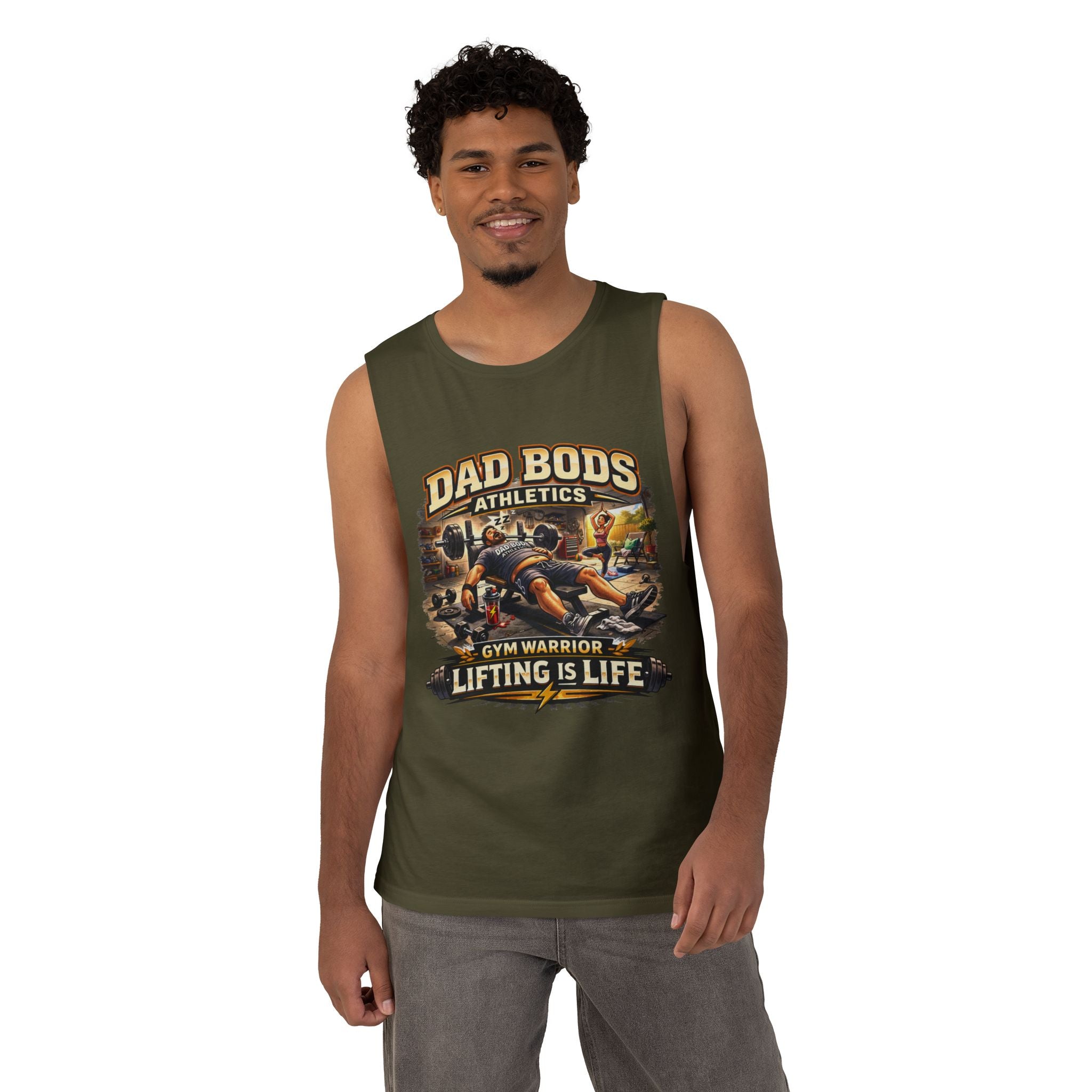 DBA Lifting is Life (front ) Unisex Barnard Tank
