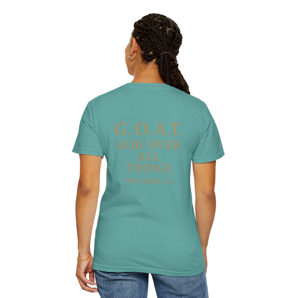 Christian T-Shirt | STILL "G.O.A.T. God Over All Things" | Faith Apparel | STILL Collection