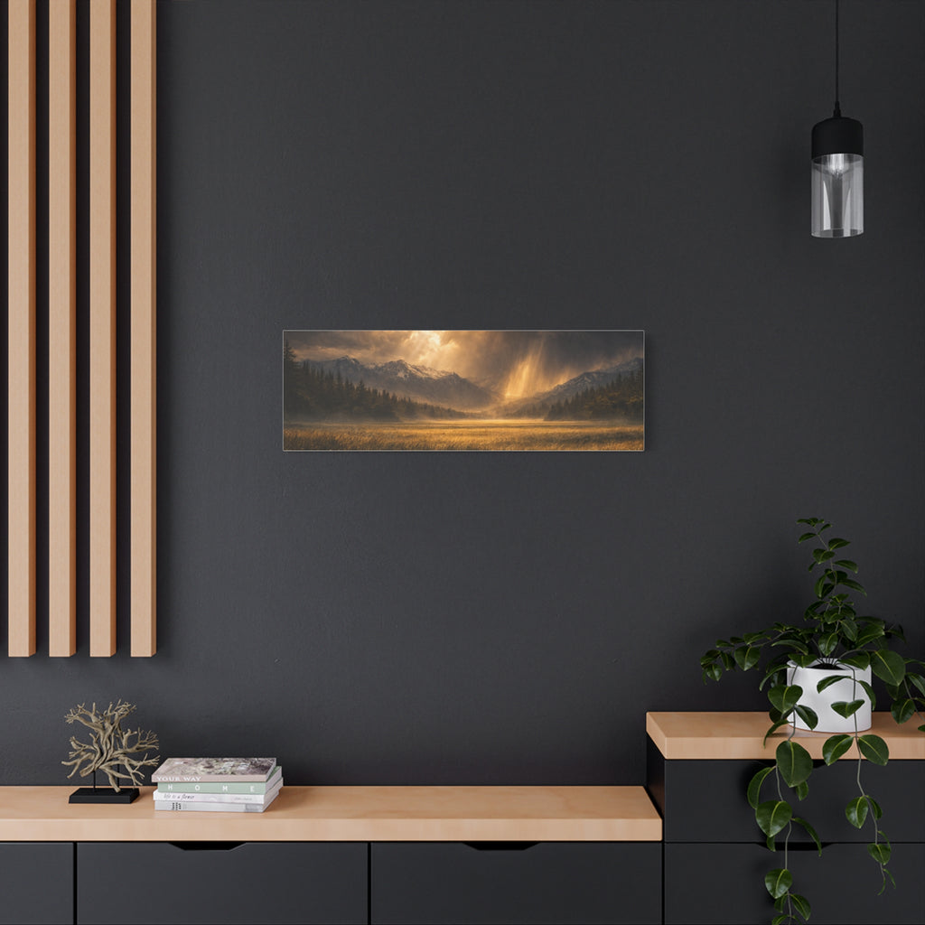 Stormy Meadow Wall Art | "Where the Storm Breaks" | Motivational Canvas Print | Fine Art