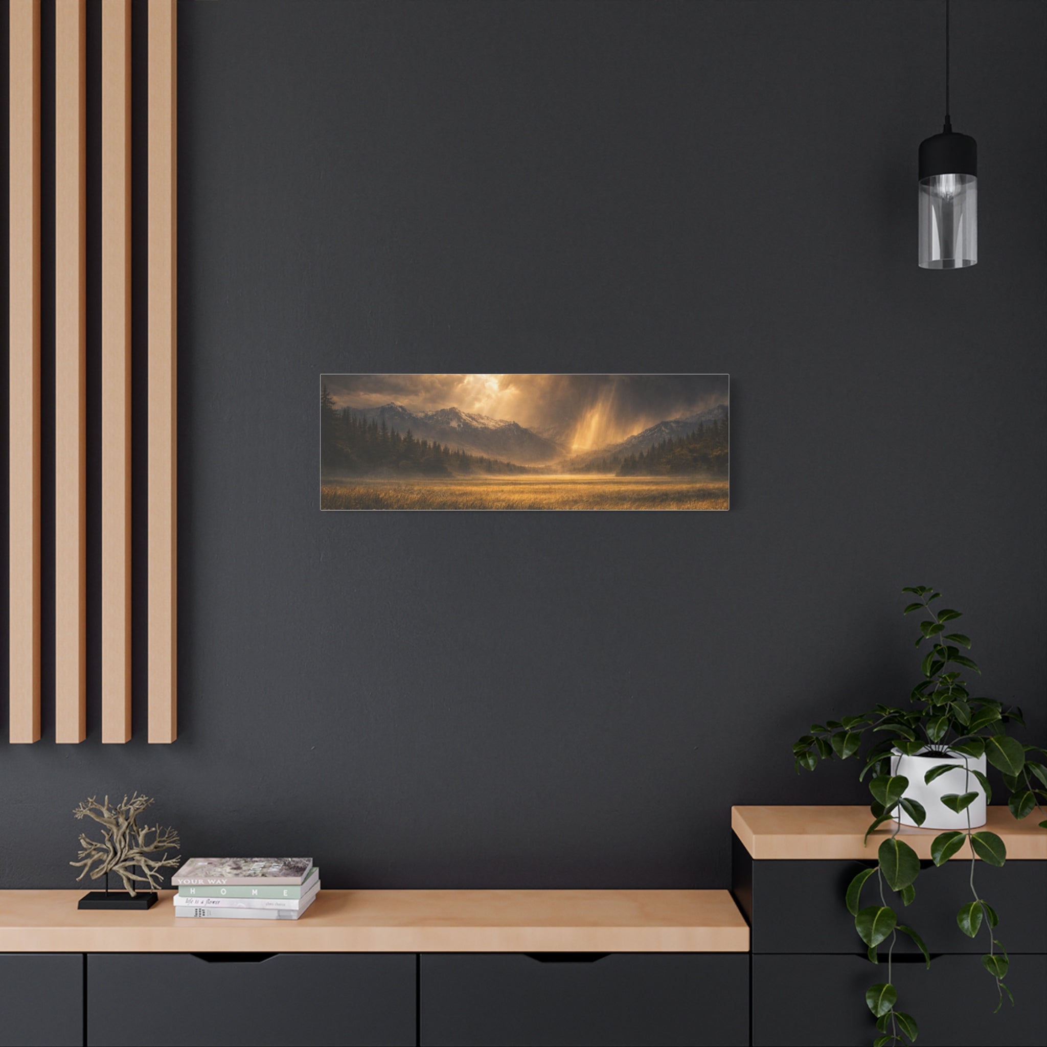 Stormy Meadow Wall Art | "Where the Storm Breaks" | Motivational Canvas Print | Fine Art