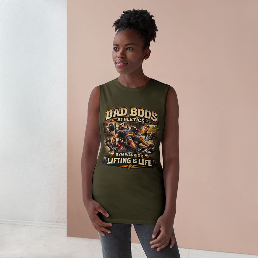 DBA Lifting is Life (front ) Unisex Barnard Tank