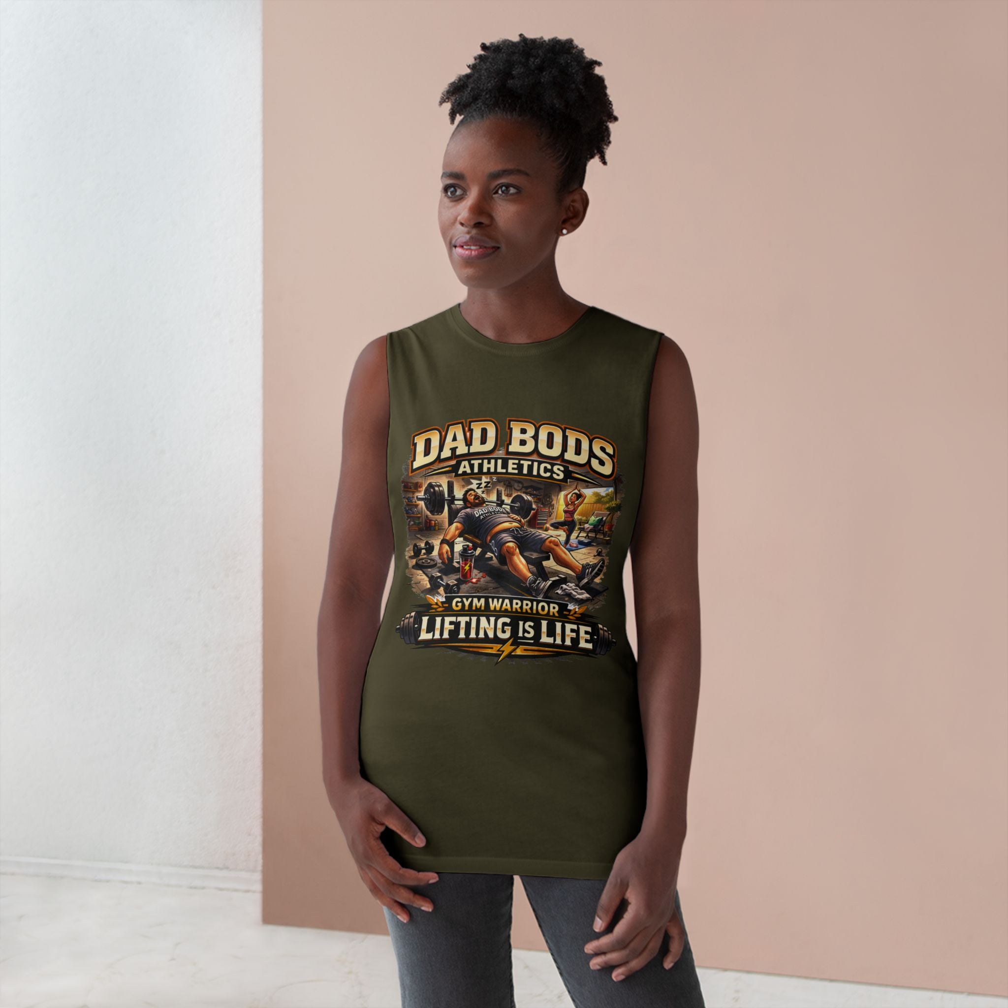 DBA Lifting is Life (front ) Unisex Barnard Tank