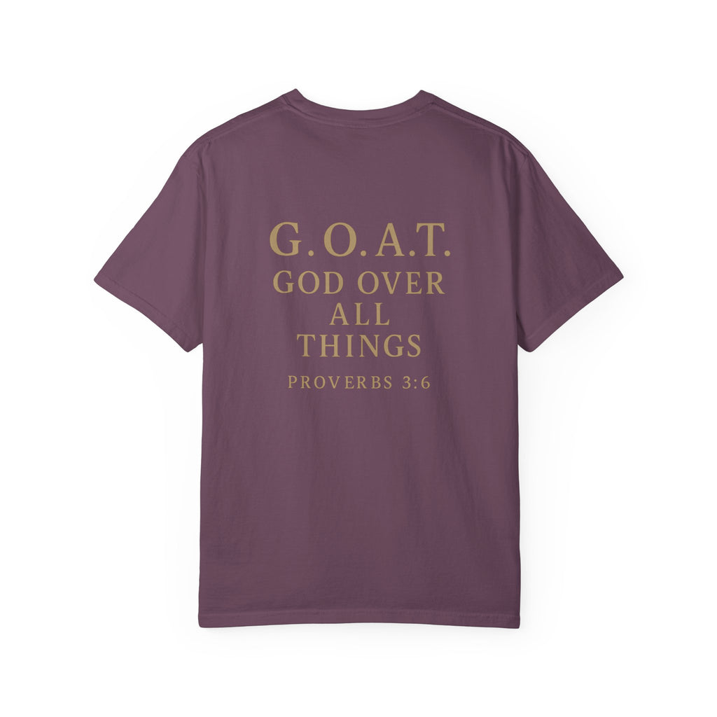 Christian T-Shirt | STILL "G.O.A.T. God Over All Things" | Faith Apparel | STILL Collection