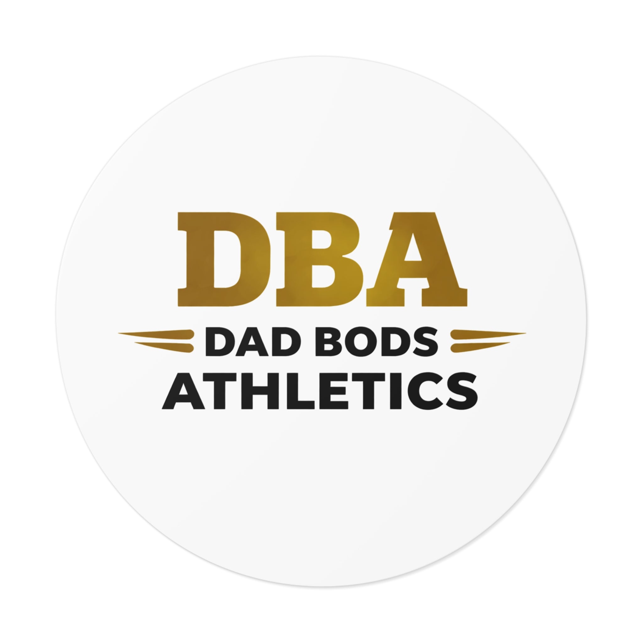DBA text Round Vinyl Stickers