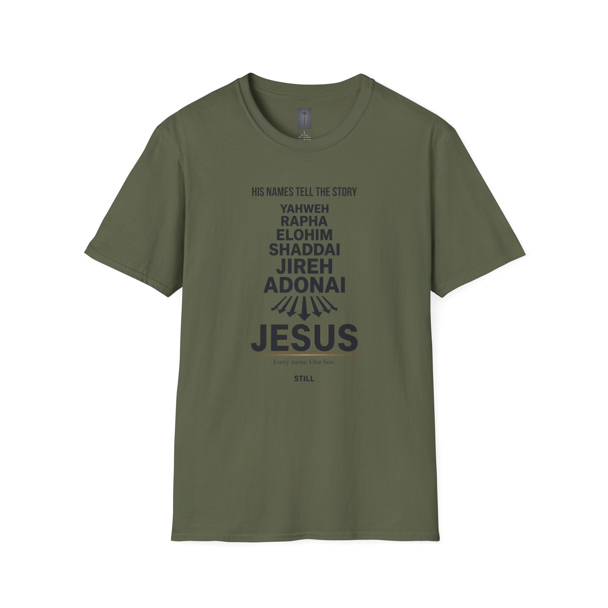 Christian Jesus Names T-Shirt — 'His Names Tell the Story' Faith Tee