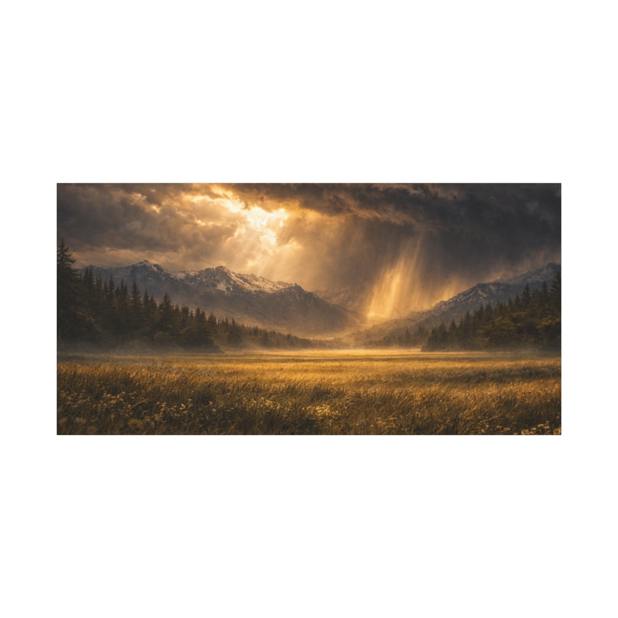 Stormy Meadow Wall Art | "Where the Storm Breaks" | Motivational Canvas Print | Fine Art