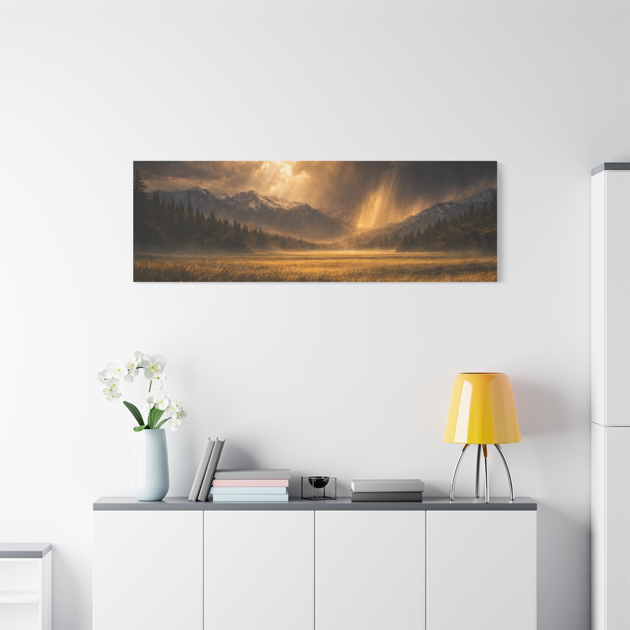 Stormy Meadow Wall Art | "Where the Storm Breaks" | Motivational Canvas Print | Fine Art