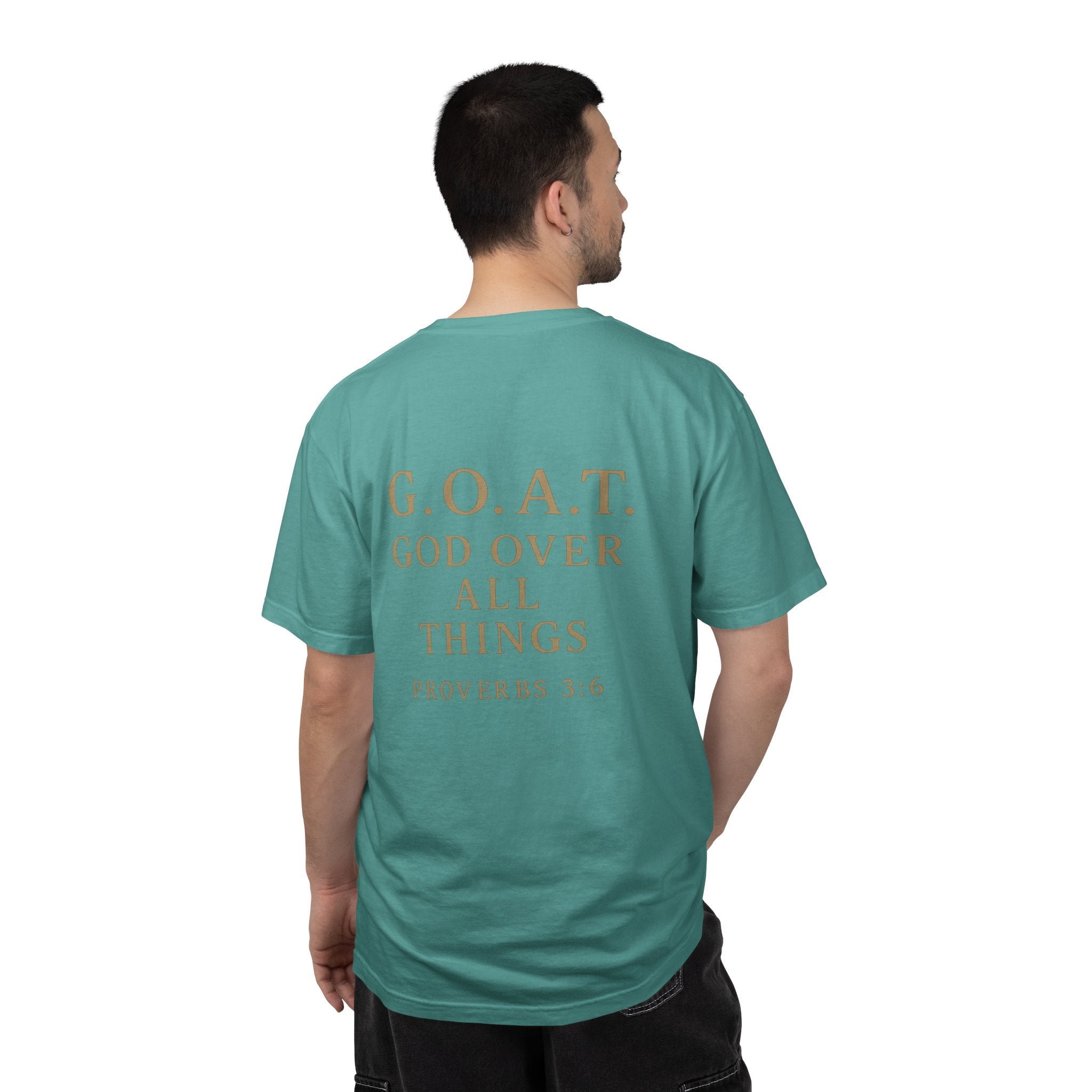 Christian T-Shirt | STILL "G.O.A.T. God Over All Things" | Faith Apparel | STILL Collection