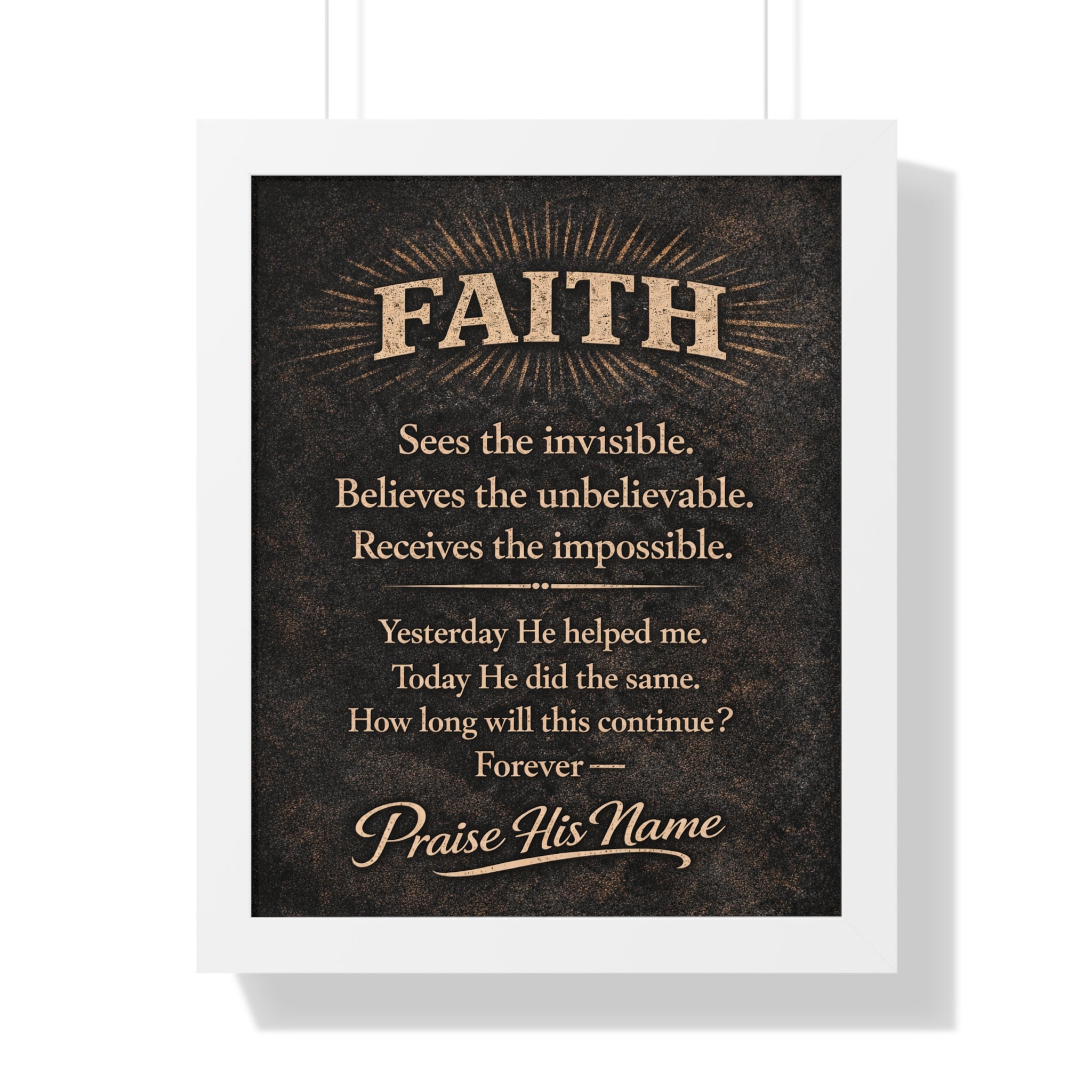 Christian Wall Art | FAITH Sees the Invisible | Masculine Faith Poster | Stormy Meadow