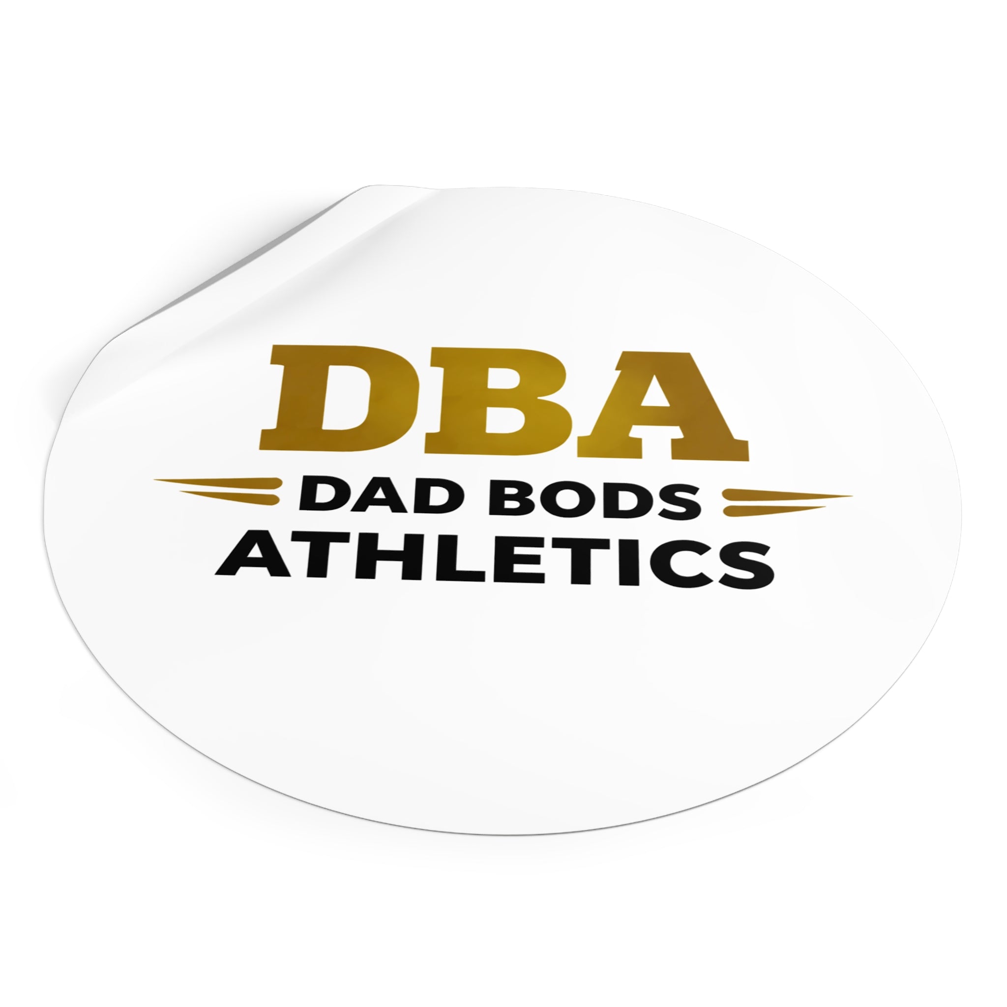 DBA text Round Vinyl Stickers