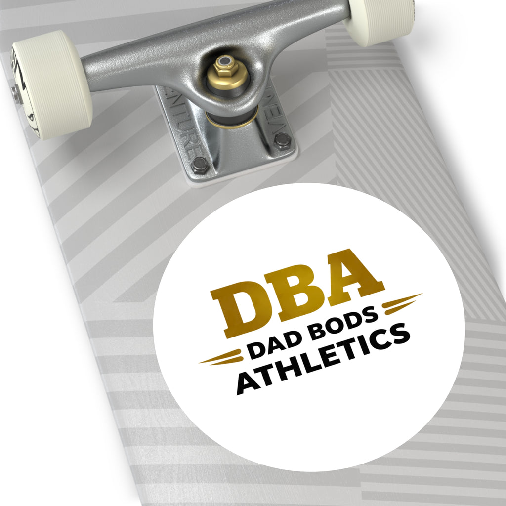 DBA text Round Vinyl Stickers