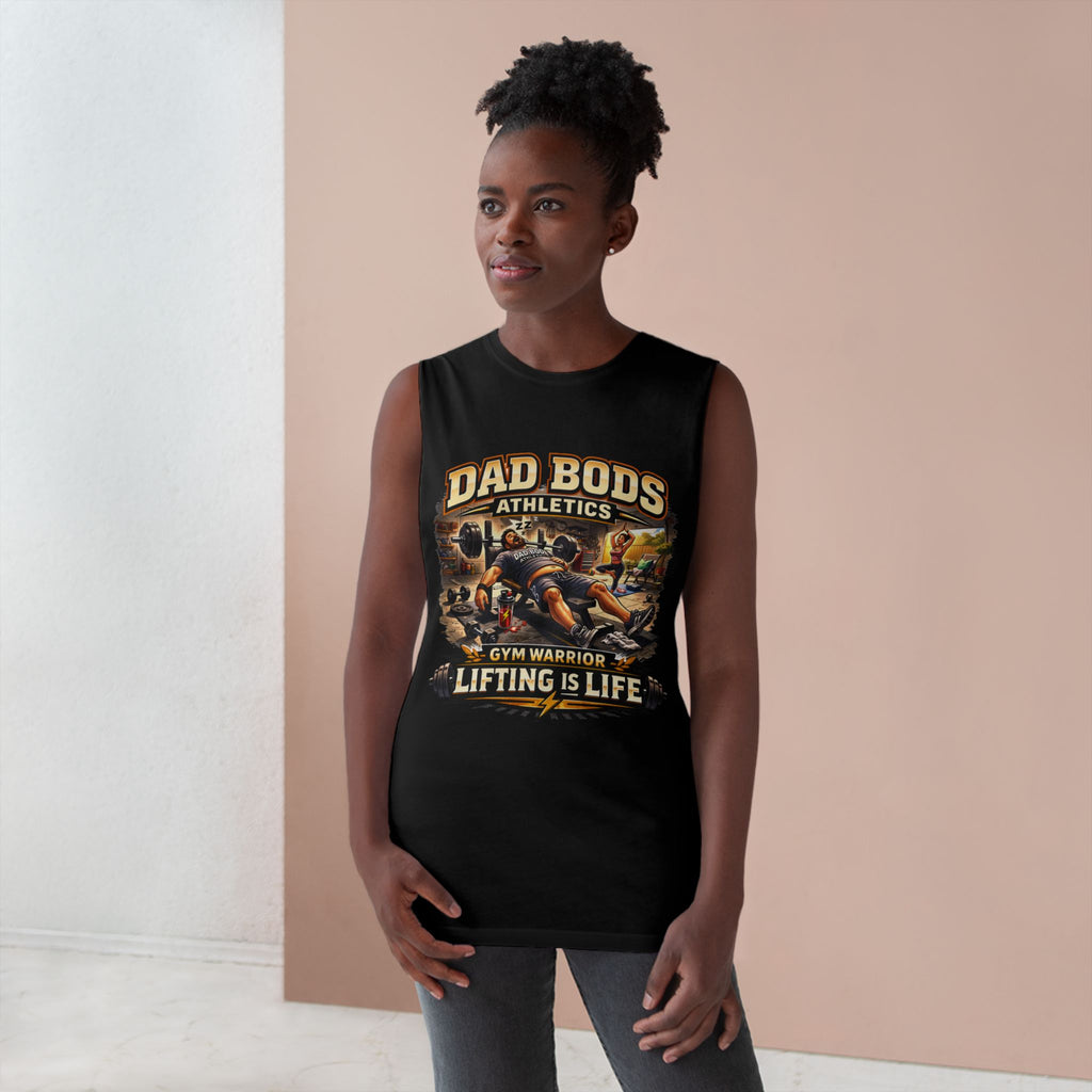 DBA Lifting is Life (front ) Unisex Barnard Tank